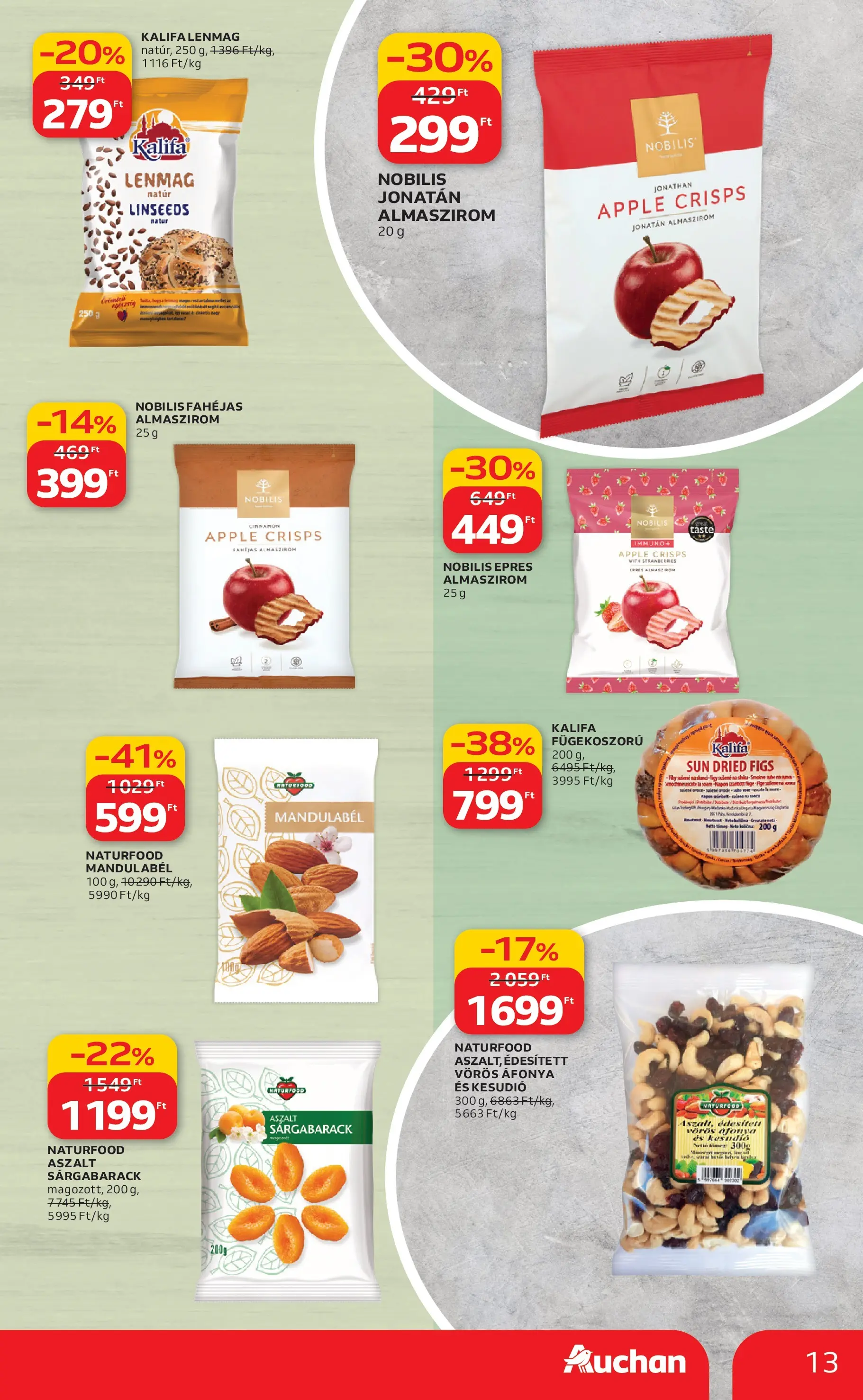 Auchan akciós újság Budapest - 2026.03.12. -tól/töl > akció, lapozható szórólap 🛍️ | Oldal: 13 | Termékek: Áfonya, Kesudió, Sárgabarack, Vörös áfonya