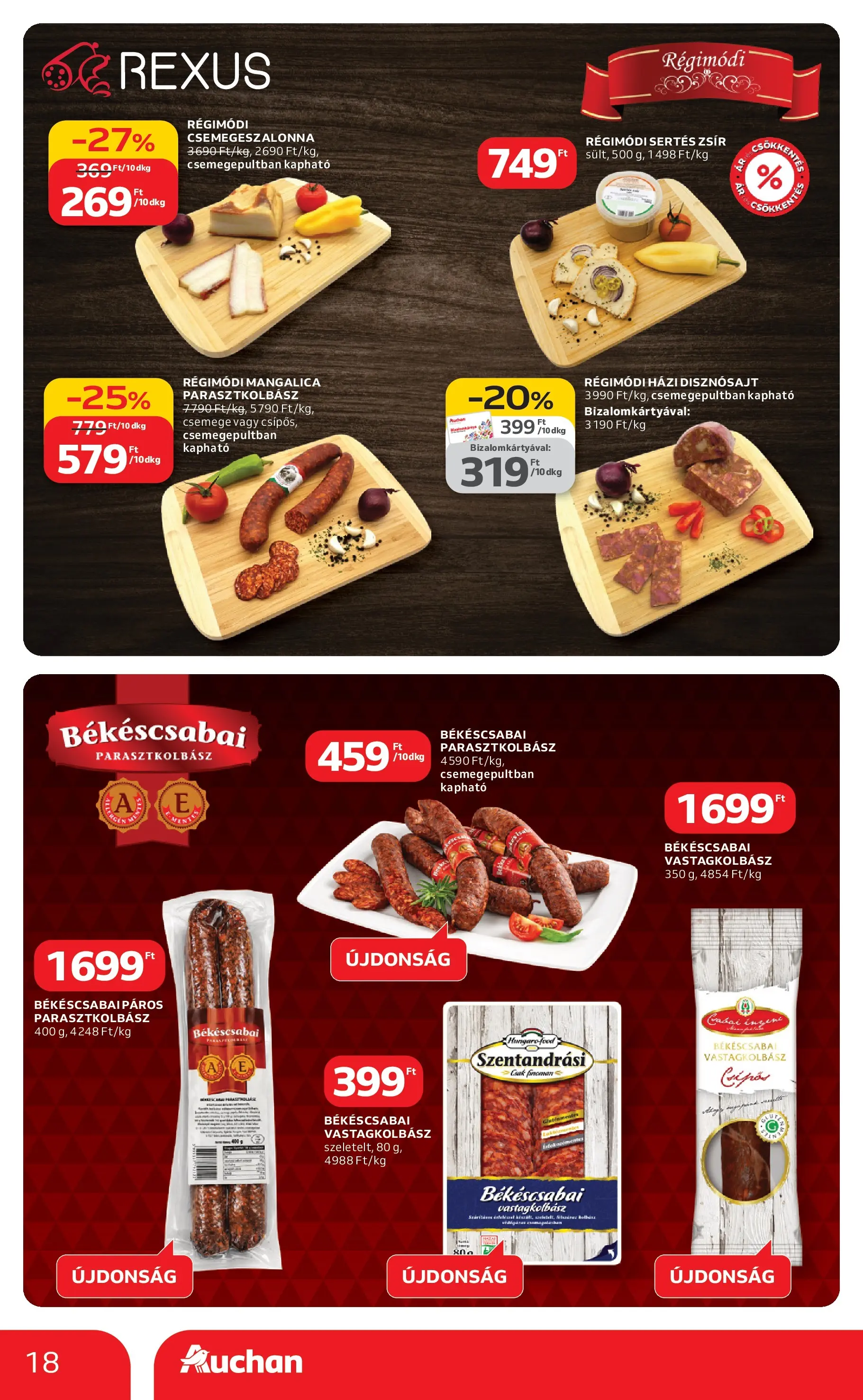 Auchan akciós újság Budapest - 2026.03.12. -tól/töl > akció, lapozható szórólap 🛍️ | Oldal: 18 | Termékek: Vastagkolbász, Gluténmentes