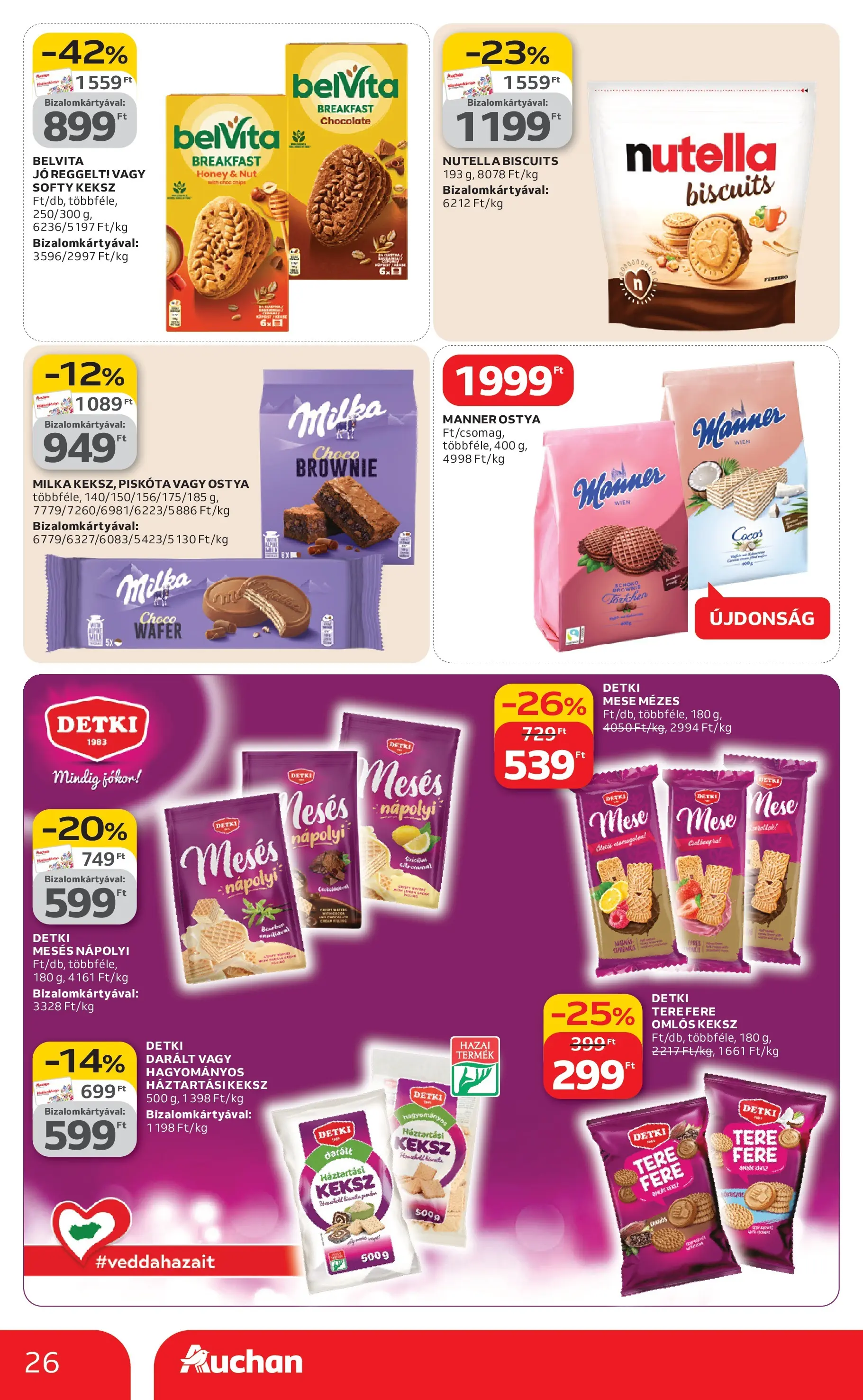 Auchan akciós újság Budapest - 2026.03.12. -tól/töl > akció, lapozható szórólap 🛍️ | Oldal: 26 | Termékek: Chips, Háztartási keksz, Bourbon, Keksz