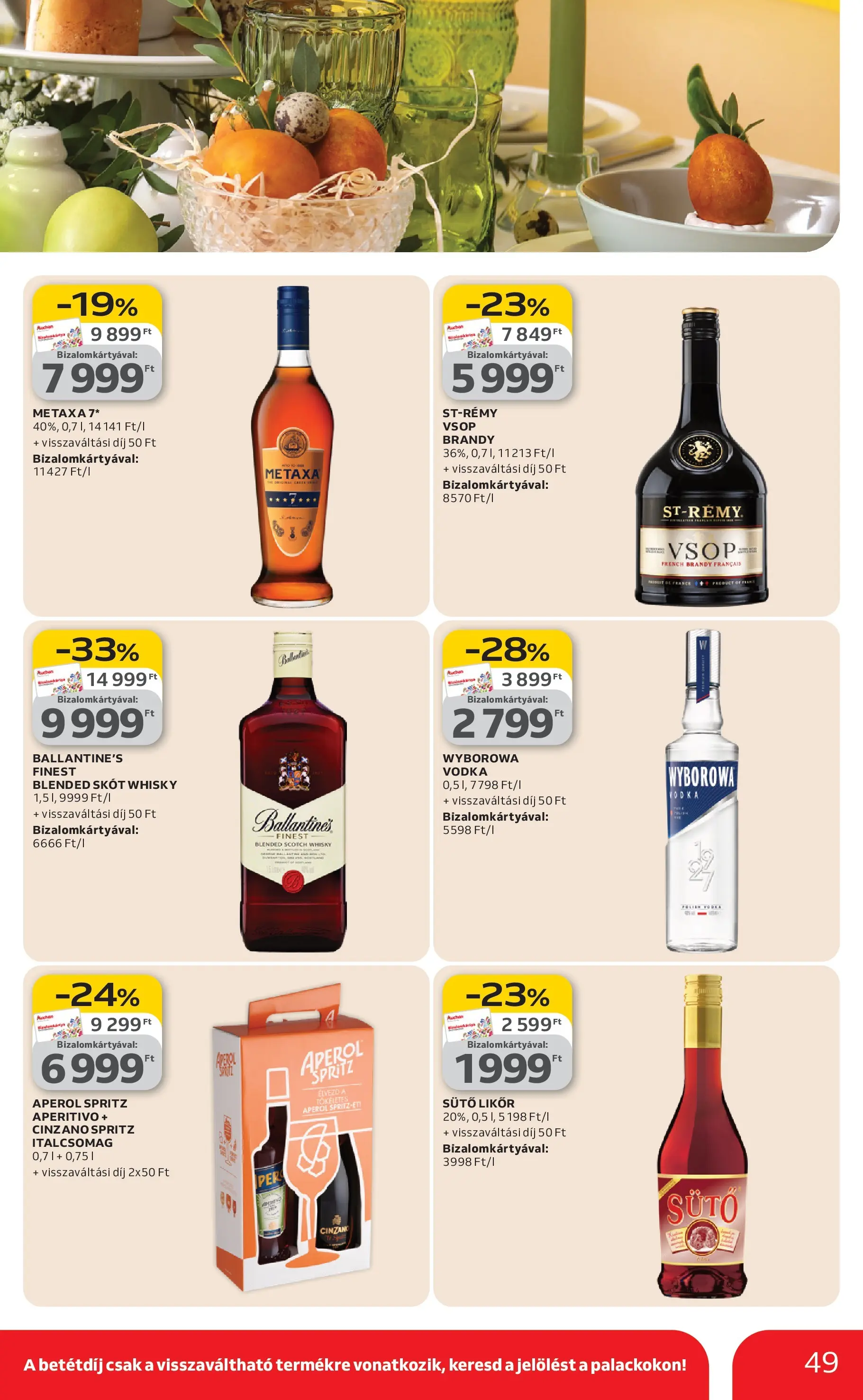 Auchan akciós újság Budapest - 2026.03.12. -tól/töl > akció, lapozható szórólap 🛍️ | Oldal: 49 | Termékek: Sütő, Brandy, Vodka, Whisky