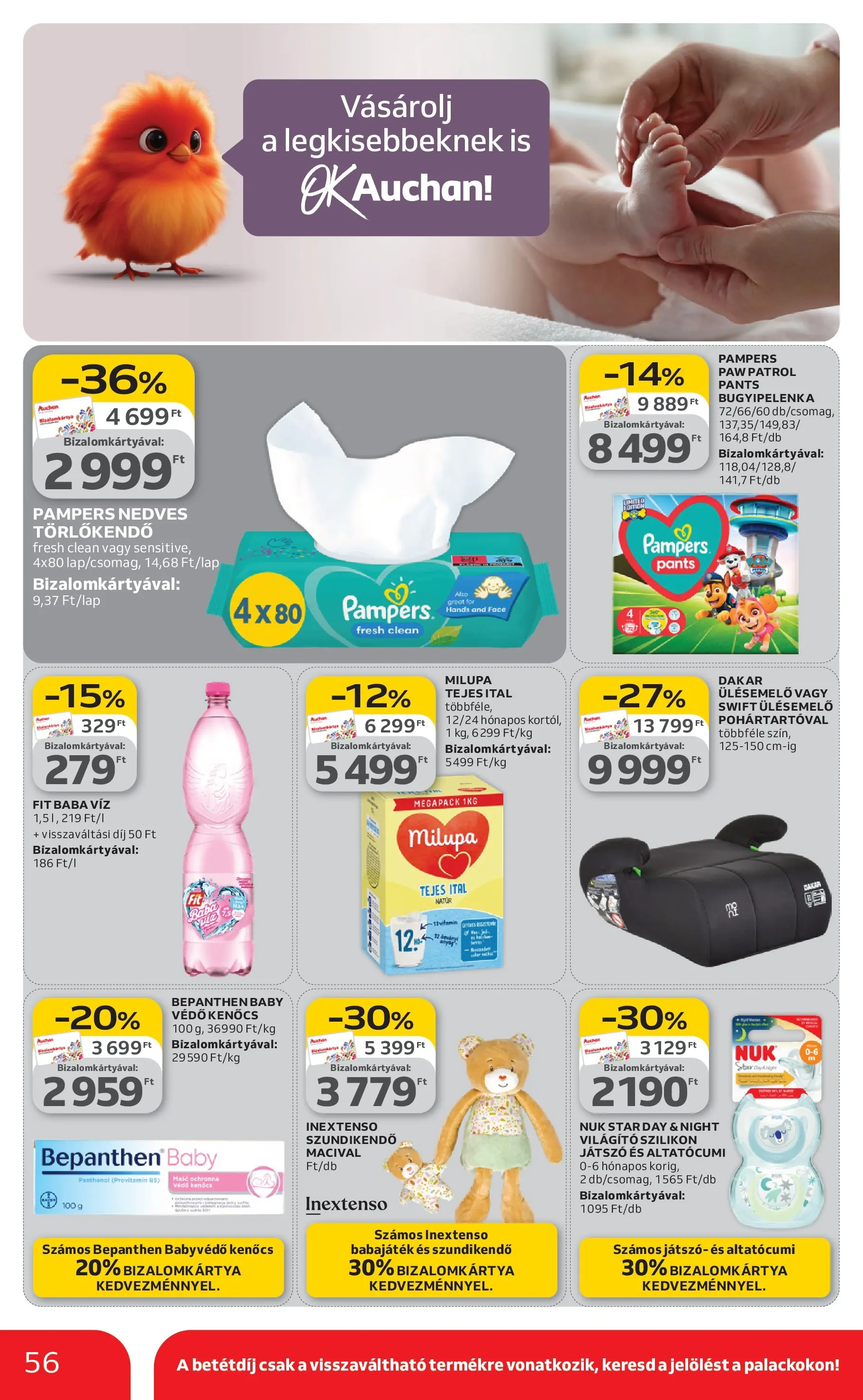 Auchan akciós újság Budapest - 2026.03.12. -tól/töl > akció, lapozható szórólap 🛍️ | Oldal: 56 | Termékek: Pampers, Törlőkendő
