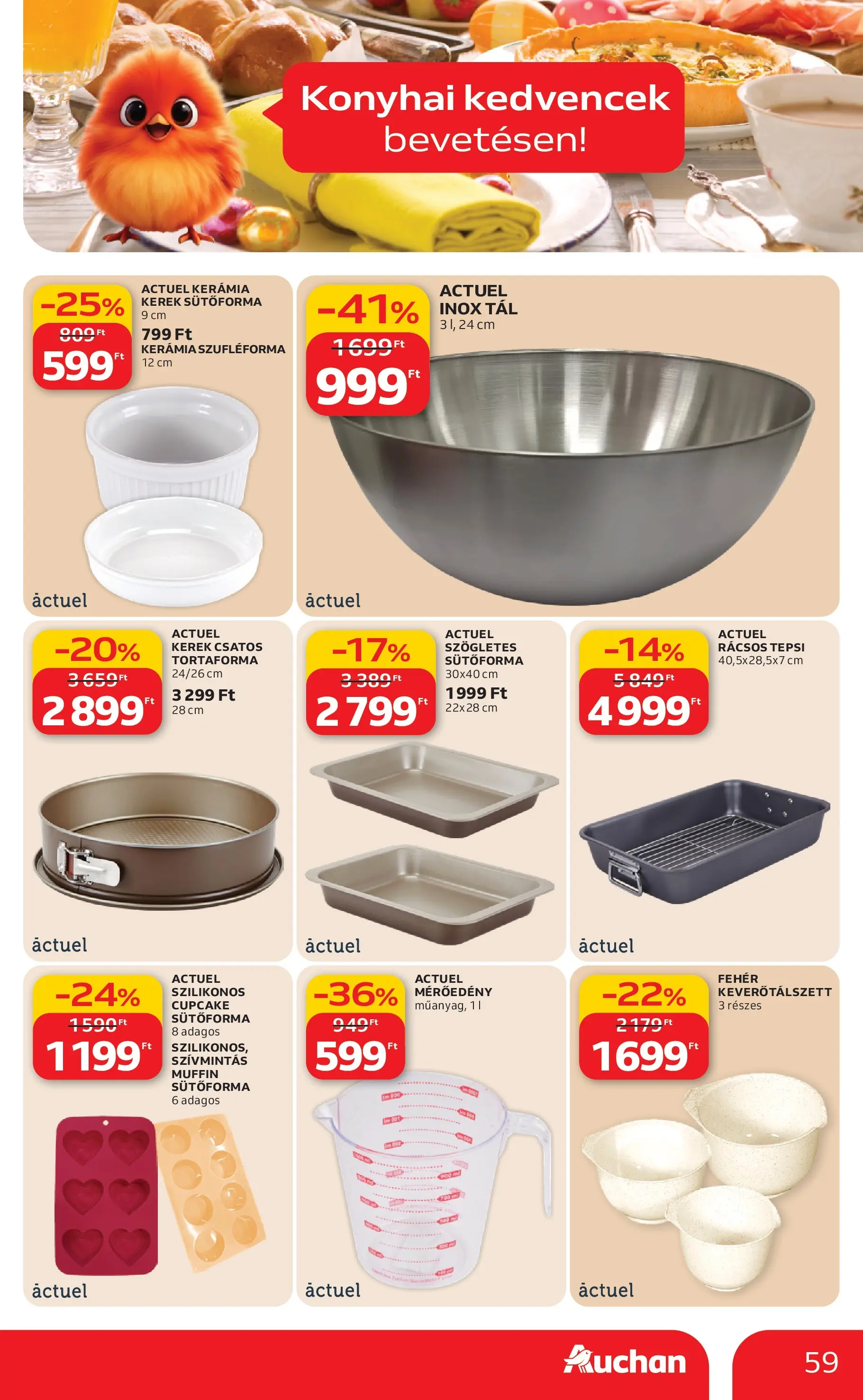 Auchan akciós újság Budapest - 2026.03.12. -tól/töl > akció, lapozható szórólap 🛍️ | Oldal: 59 | Termékek: Sütőforma, Tortaforma, Muffin