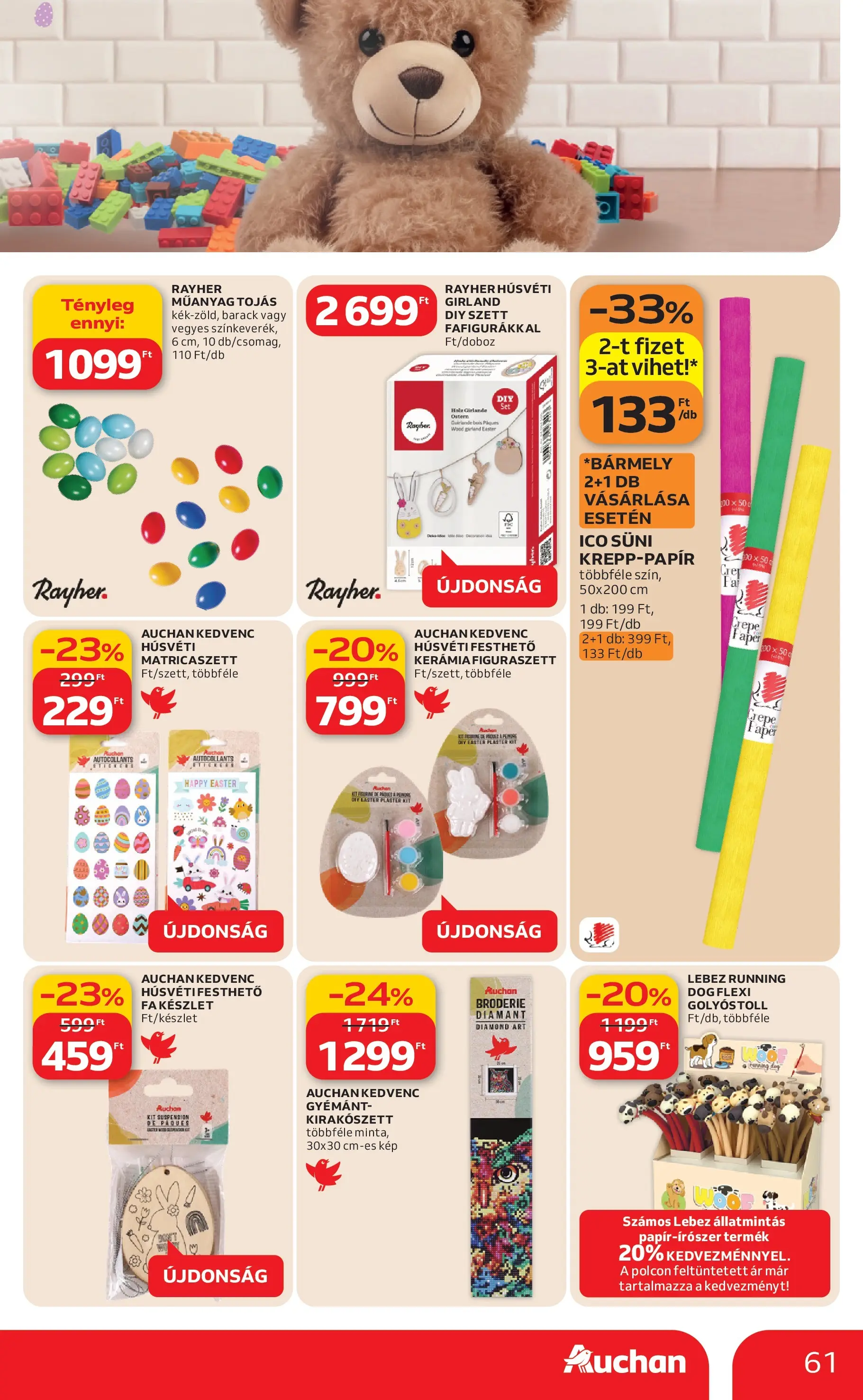 Auchan akciós újság Budapest - 2026.03.12. -tól/töl > akció, lapozható szórólap 🛍️ | Oldal: 61 | Termékek: Tojás