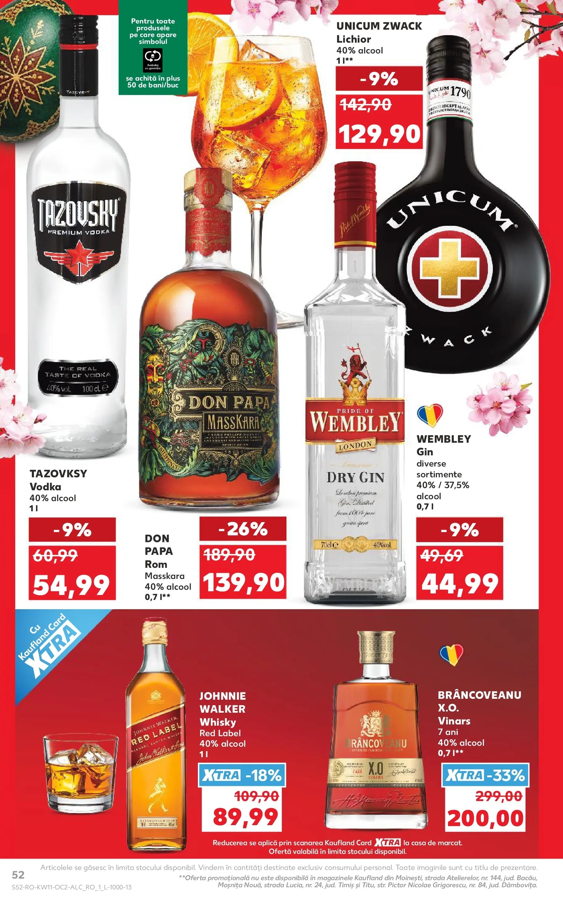Kaufland Deva 10.03.2026 - Revista si Oferta | Pagină: 52 | Produse: Lichior, Rom, Gin, Vodka