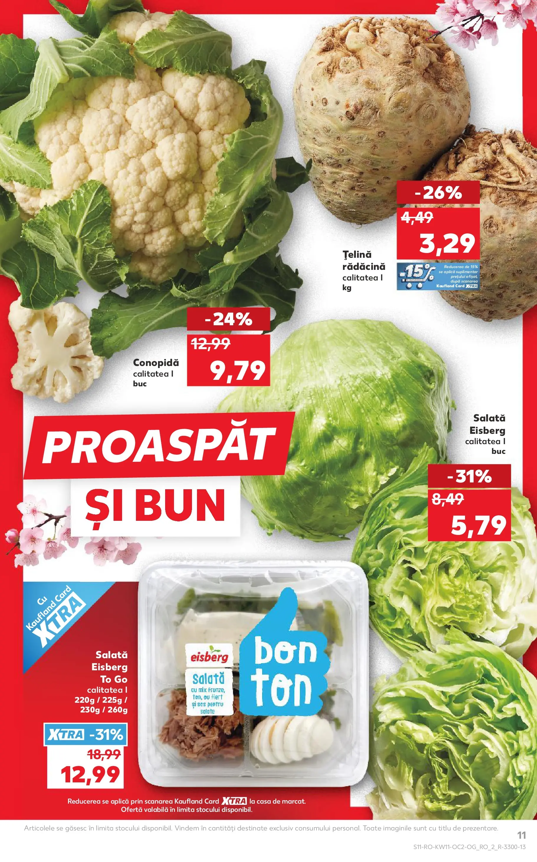Kaufland Codlea 11.03.2026 - Revista si Oferta | Pagină: 11 | Produse: Conopidă, Țelină, Salată