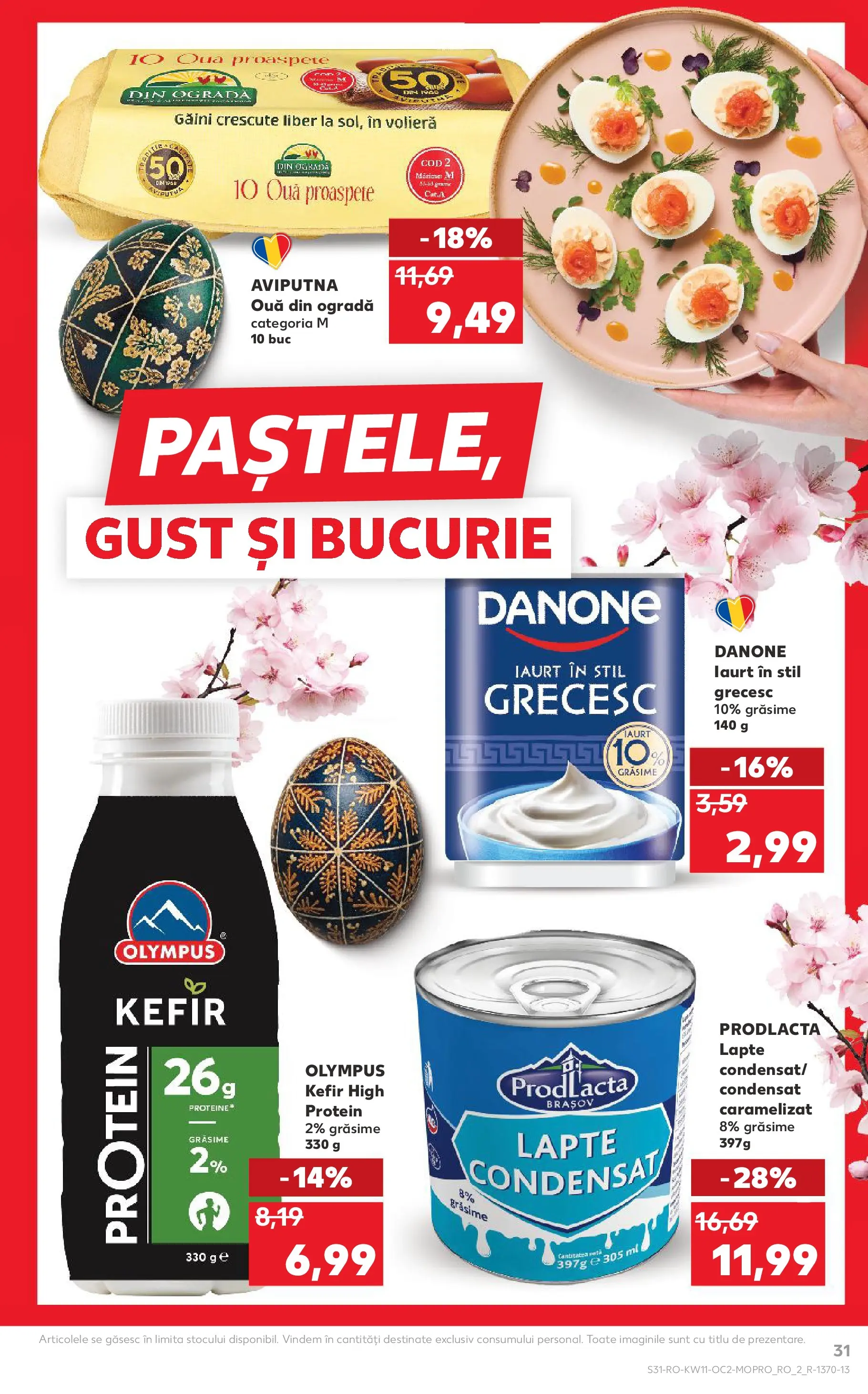 Kaufland Alexandria 11.03.2026 - Revista si Oferta | Pagină: 31 | Produse: Lapte, Iaurt, Ouă, Kefir