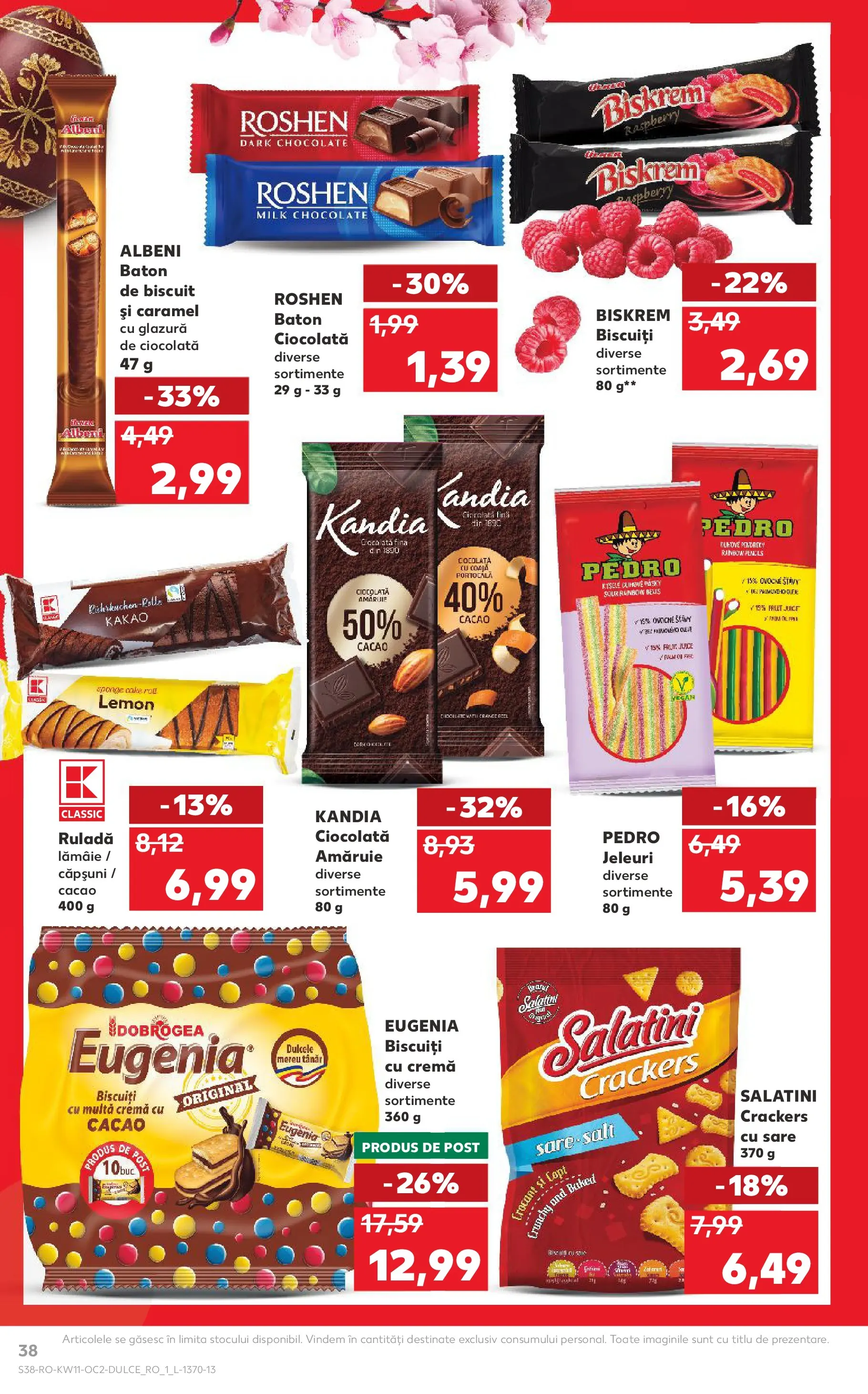 Kaufland Alexandria 11.03.2026 - Revista si Oferta | Pagină: 38 | Produse: Cremă, Ciocolată, Biscuiți, Sare