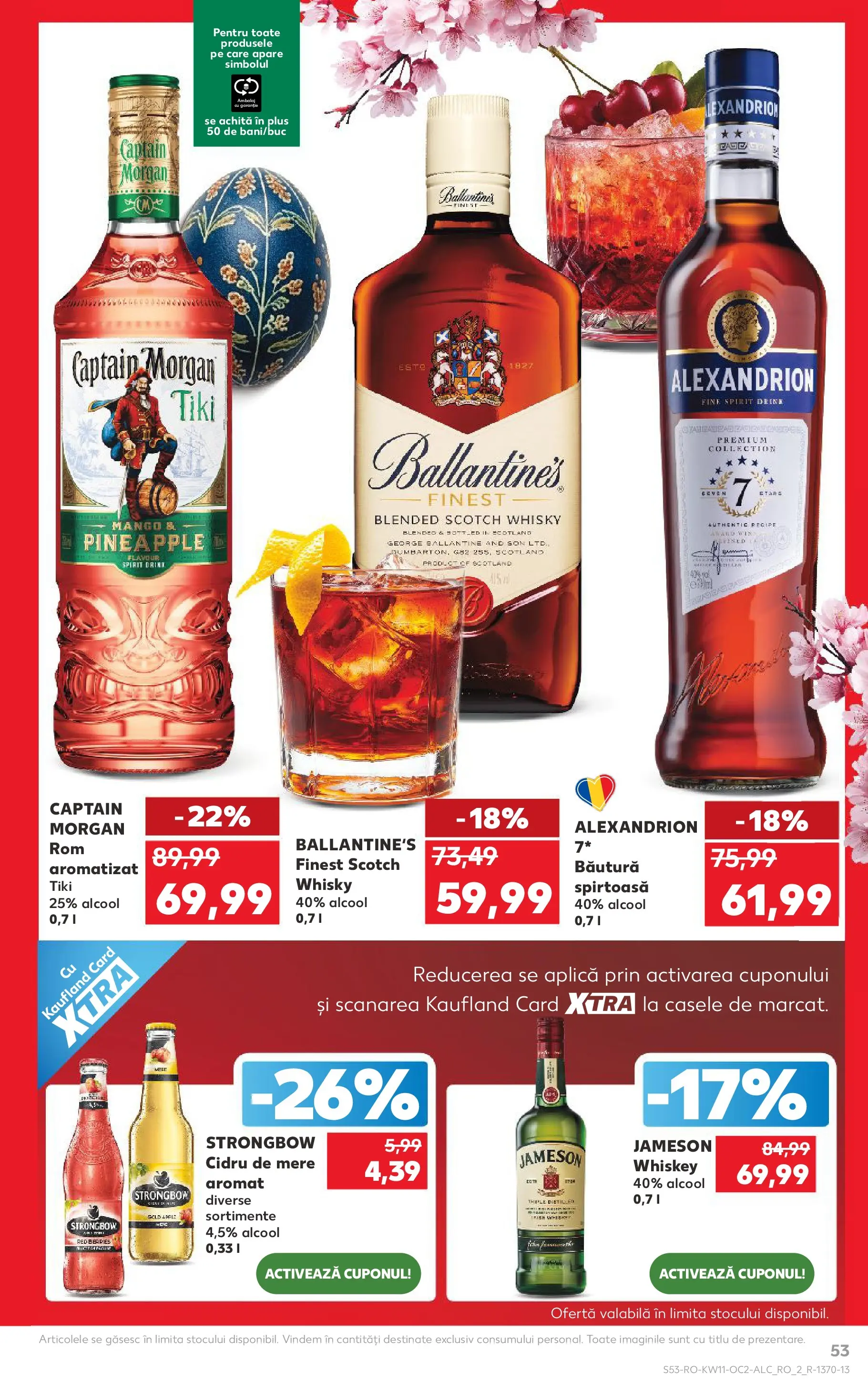 Kaufland Alexandria 11.03.2026 - Revista si Oferta | Pagină: 53 | Produse: Mere, Rom, Whiskey, Mango