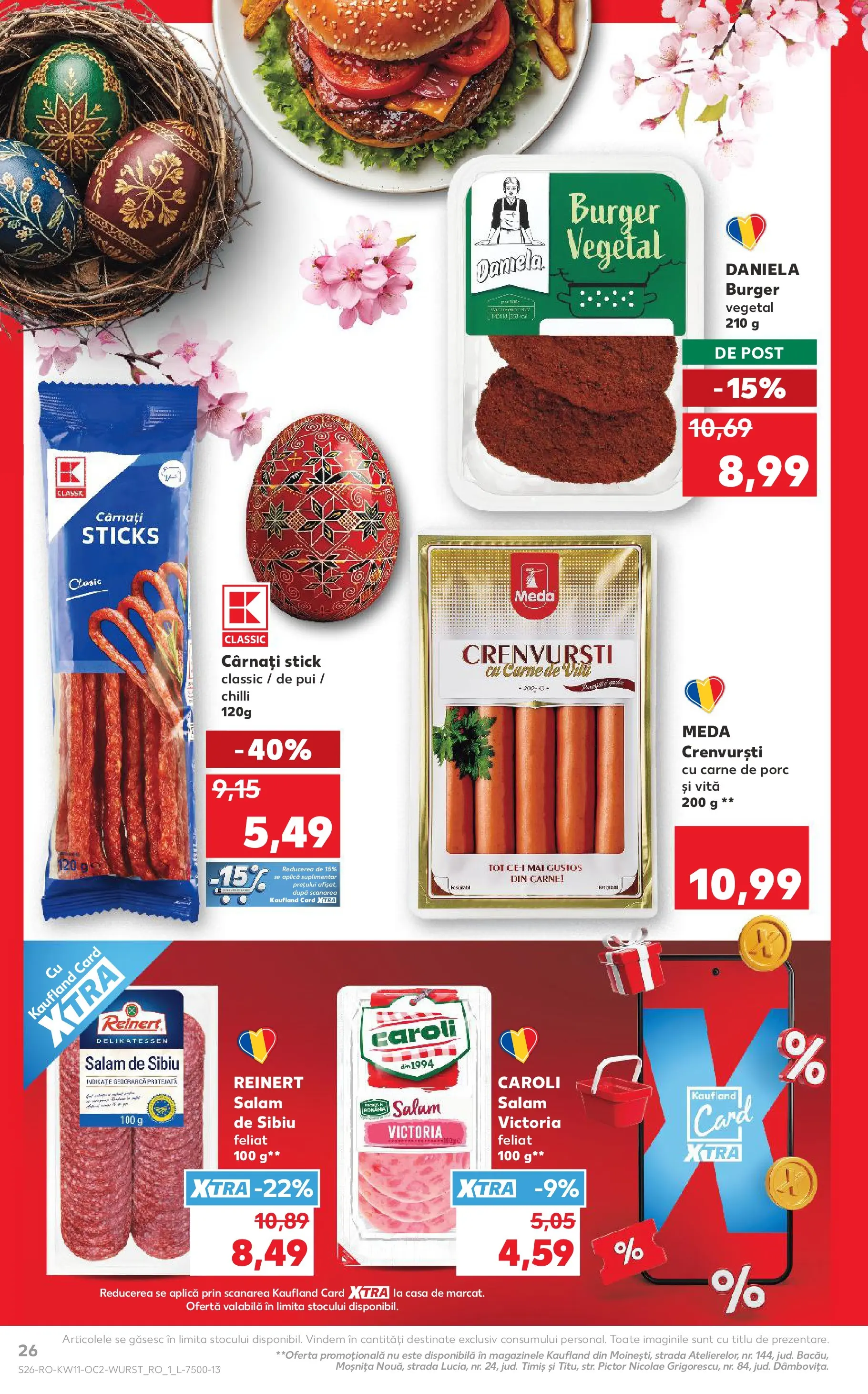 Kaufland Viseu de Sus 11.03.2026 - Revista si Oferta | Pagină: 26 | Produse: Hacıyatmaz Kedi Oyuncağı, Crenvurști, Carne De Porc, Cârnați