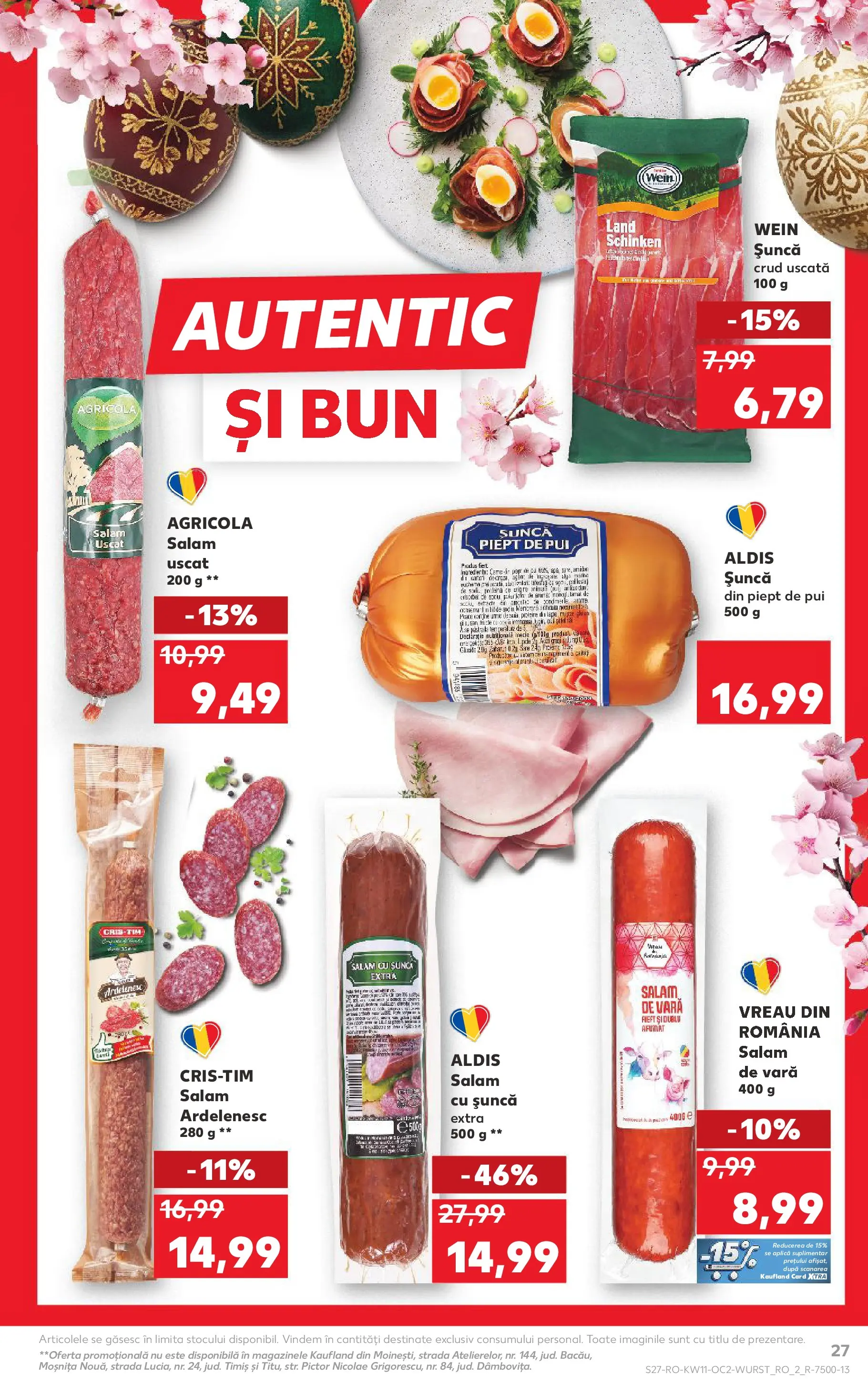 Kaufland Viseu de Sus 11.03.2026 - Revista si Oferta | Pagină: 27 | Produse: Hacıyatmaz Kedi Oyuncağı, Salam, Șuncă