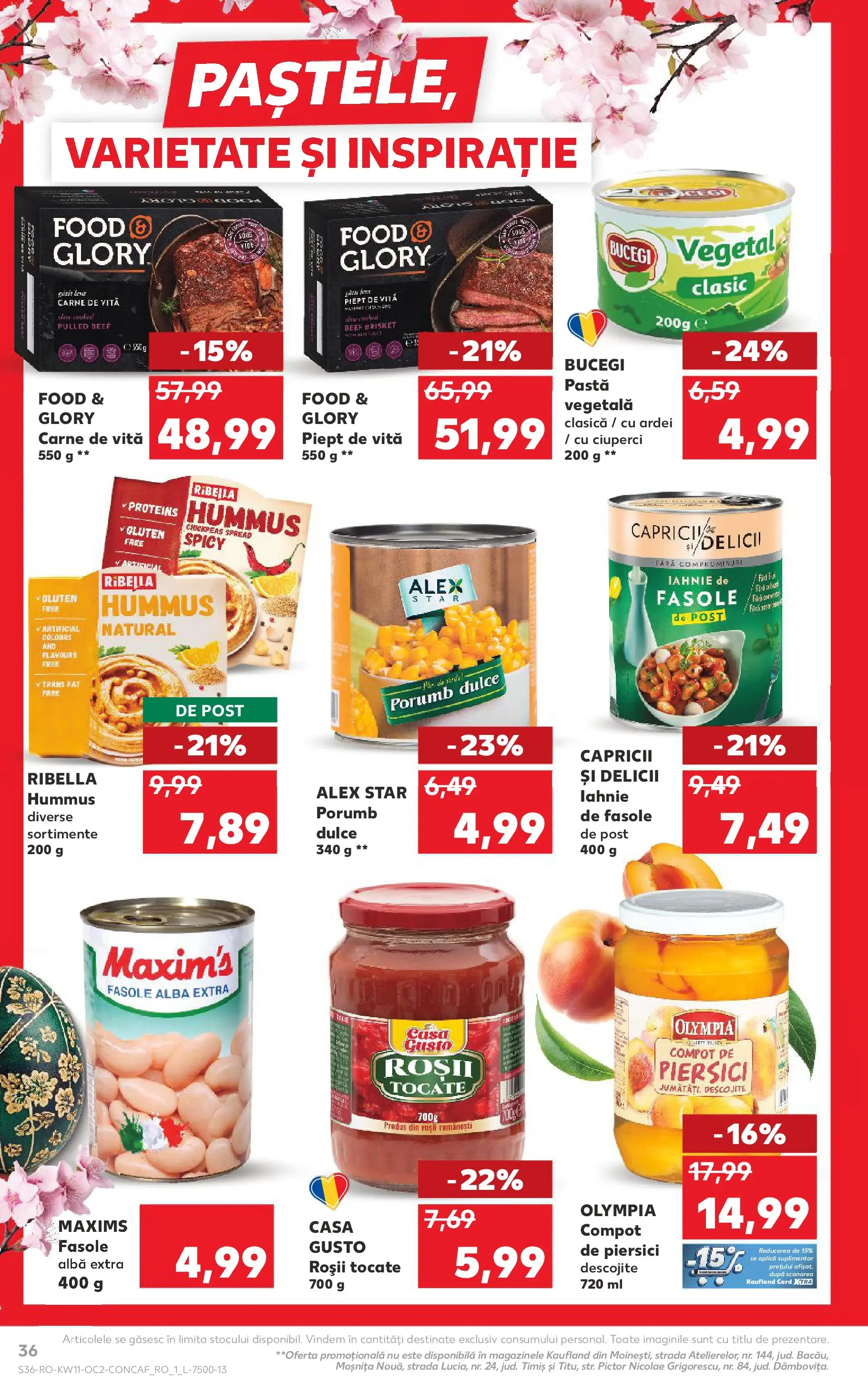 Kaufland Viseu de Sus 11.03.2026 - Revista si Oferta | Pagină: 36 | Produse: Feijoa Meyvesi, Pate, Roșii, Fasole albă