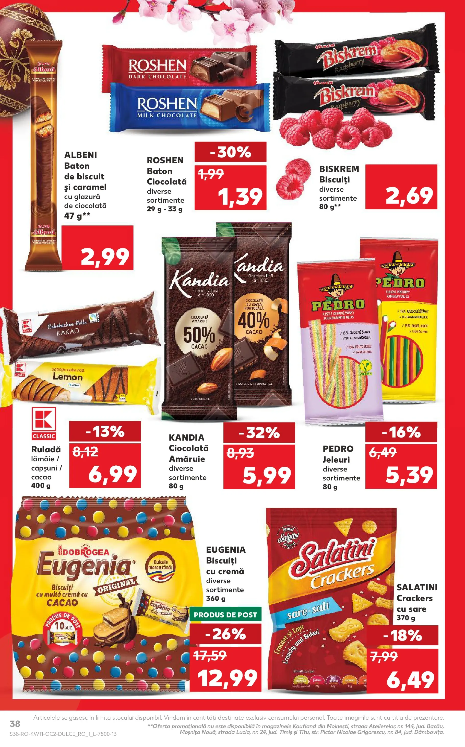 Kaufland Viseu de Sus 11.03.2026 - Revista si Oferta | Pagină: 38 | Produse: Căpșuni, Biscuiți, Jeleuri, Sare