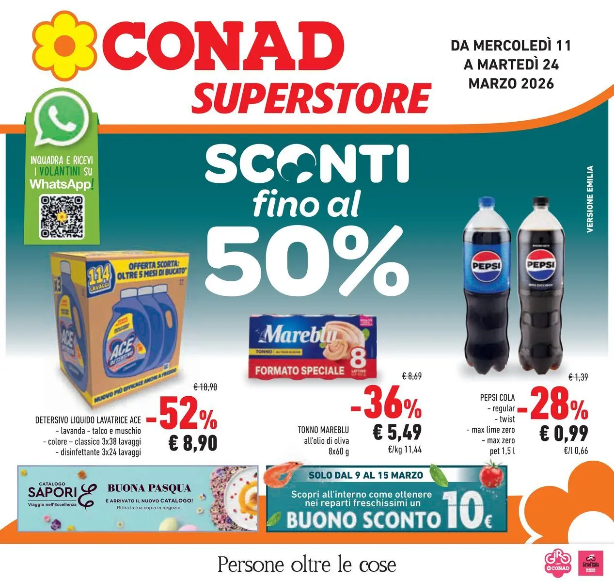 Volantino Conad dal 11/03/2026 > Anteprima | Pagina: 1 | Prodotti: Talco, Lavatrice, Tonno, Lavanda