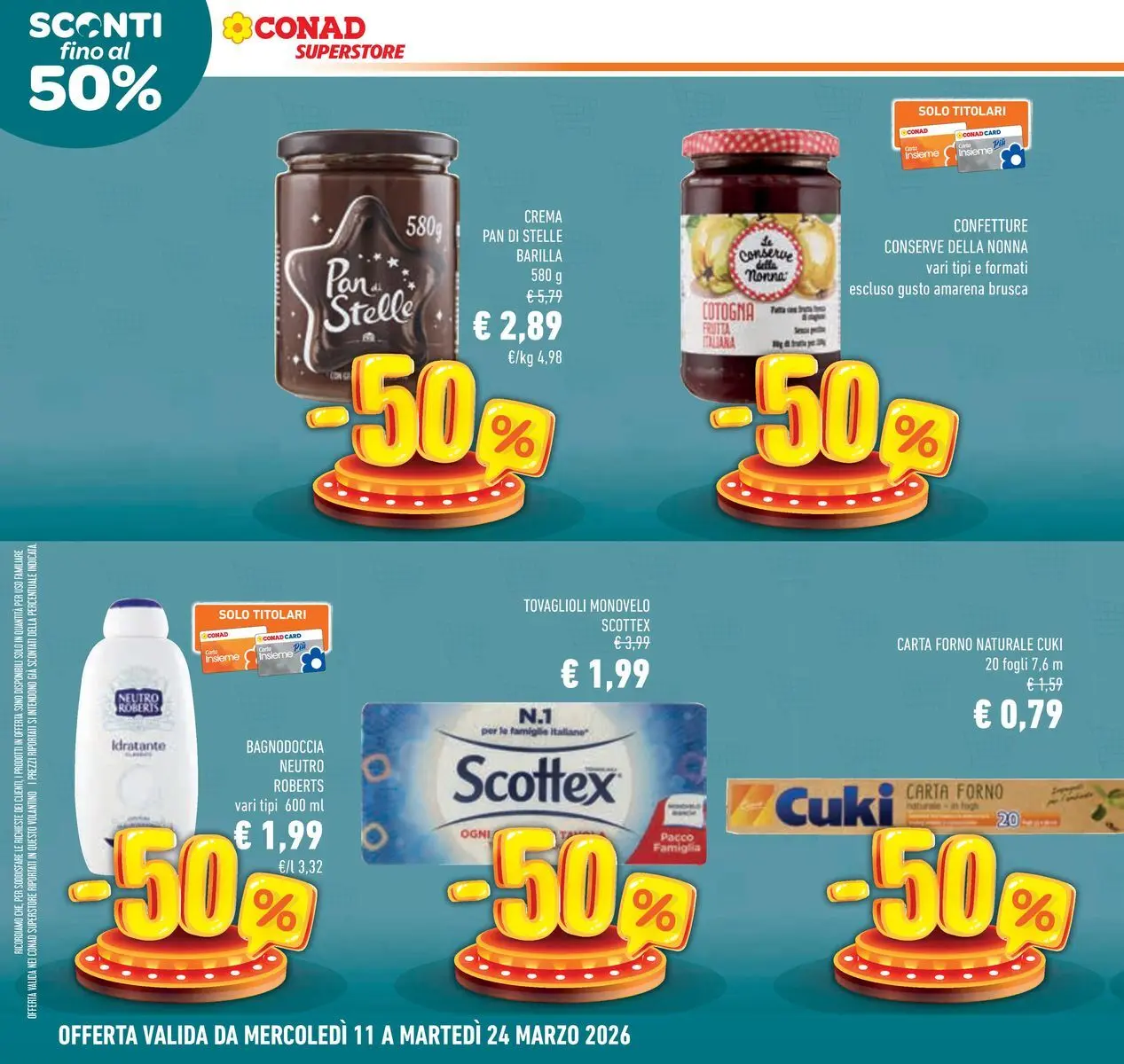 Volantino Conad dal 11/03/2026 > Anteprima | Pagina: 6 | Prodotti: Crema, Frutta, Carta forno, Amarena