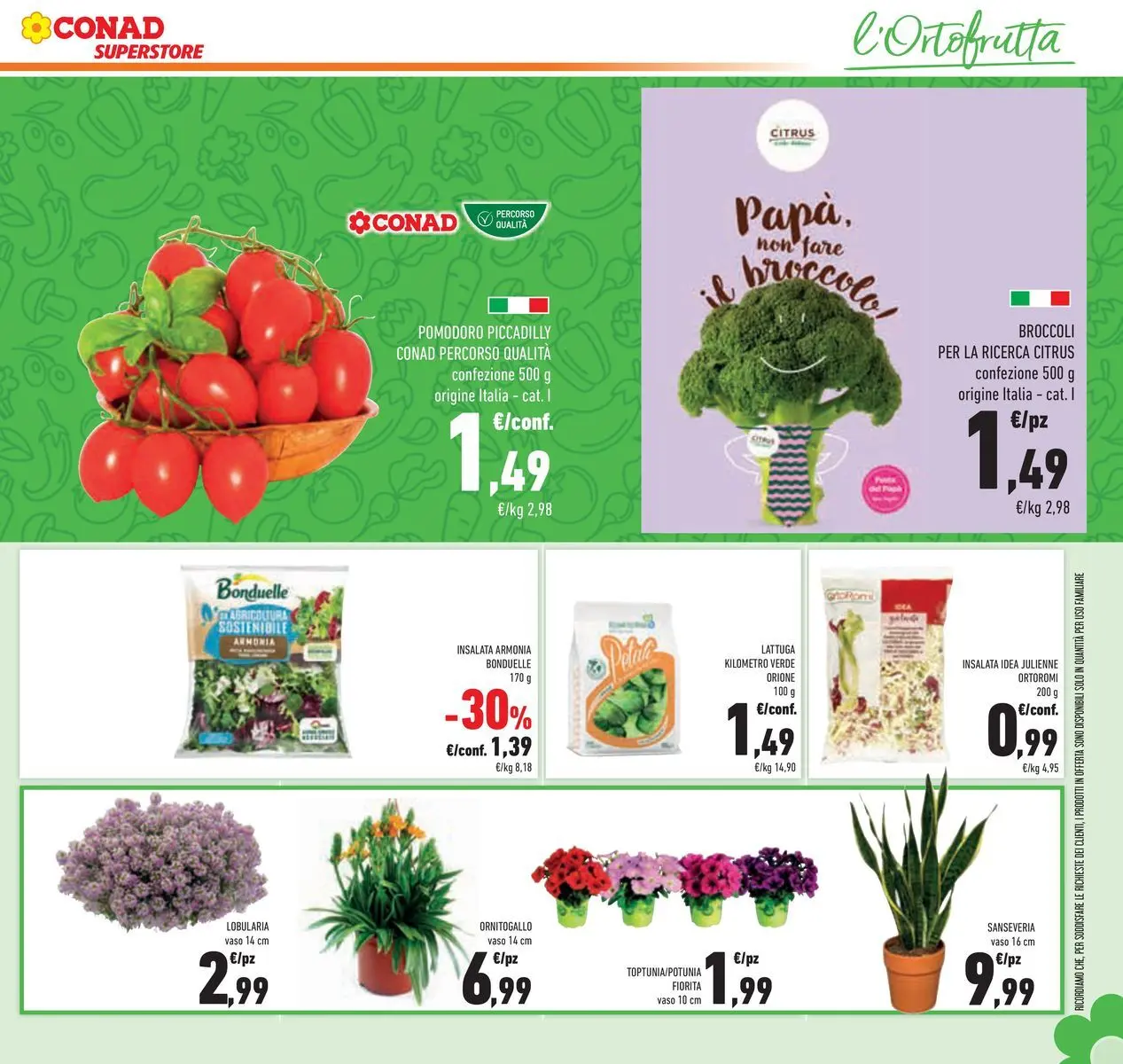 Volantino Conad dal 11/03/2026 > Anteprima | Pagina: 11 | Prodotti: Insalata, Broccoli, Lattuga, Vaso