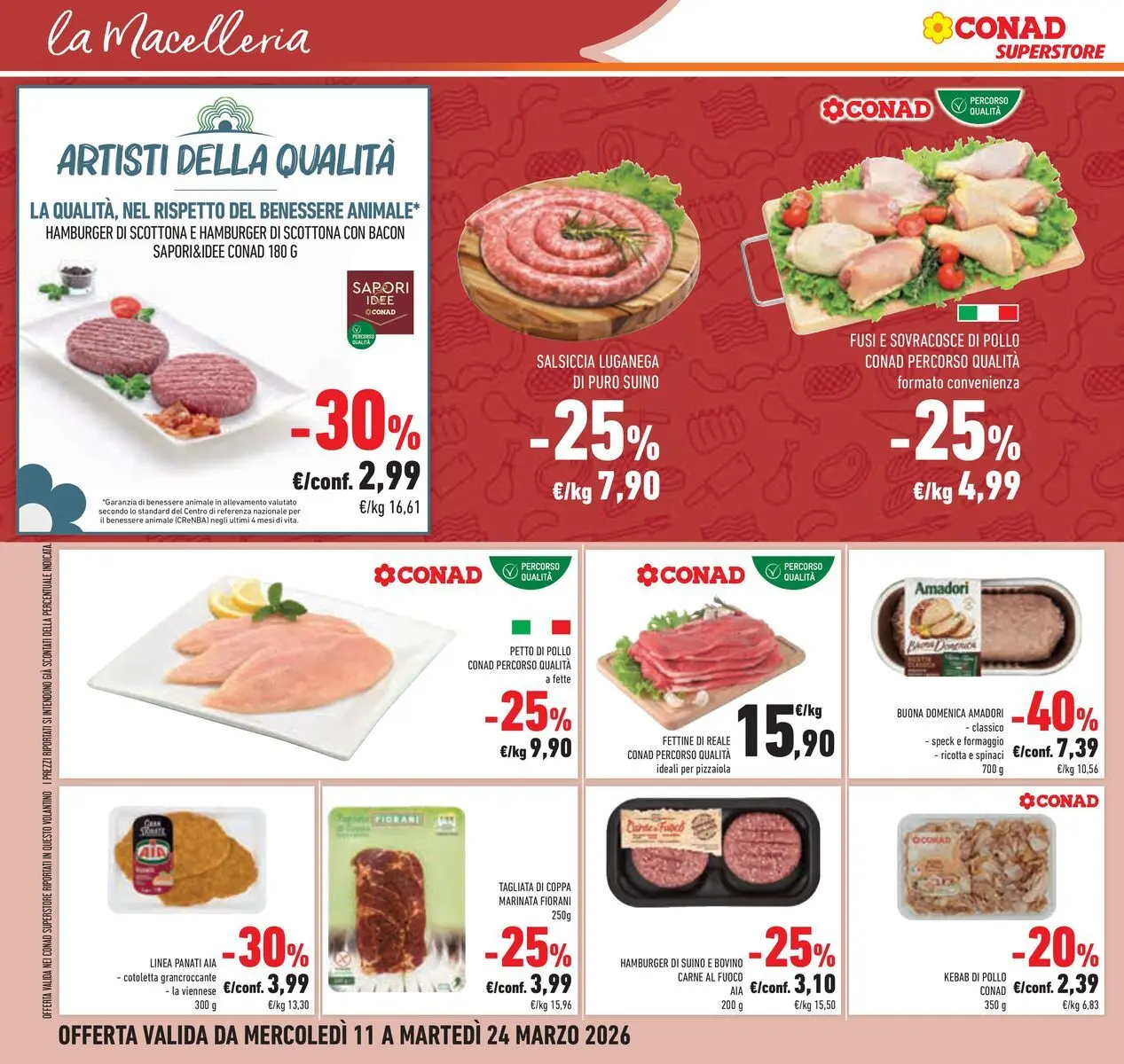 Volantino Conad dal 11/03/2026 > Anteprima | Pagina: 14 | Prodotti: Bovino, Pollo, Spinaci, Ricotta