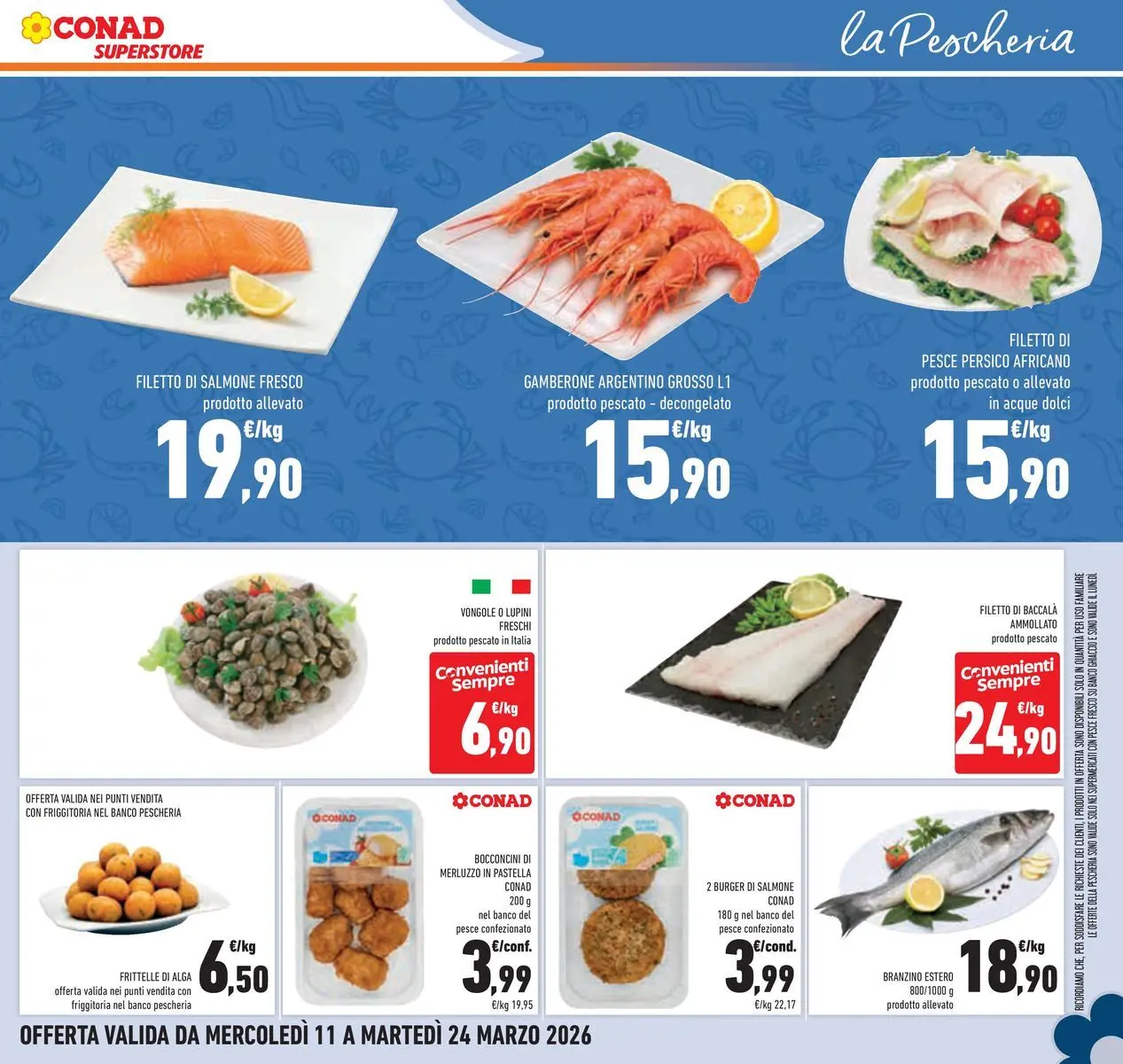 Volantino Conad dal 11/03/2026 > Anteprima | Pagina: 15 | Prodotti: Salmone, Merluzzo, Vongole, Salmone fresco