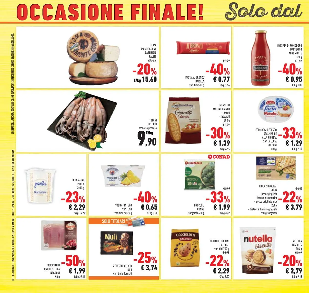 Volantino Conad dal 11/03/2026 > Anteprima | Pagina: 48 | Prodotti: Pesce, Pasta, Broccoli, Frollini
