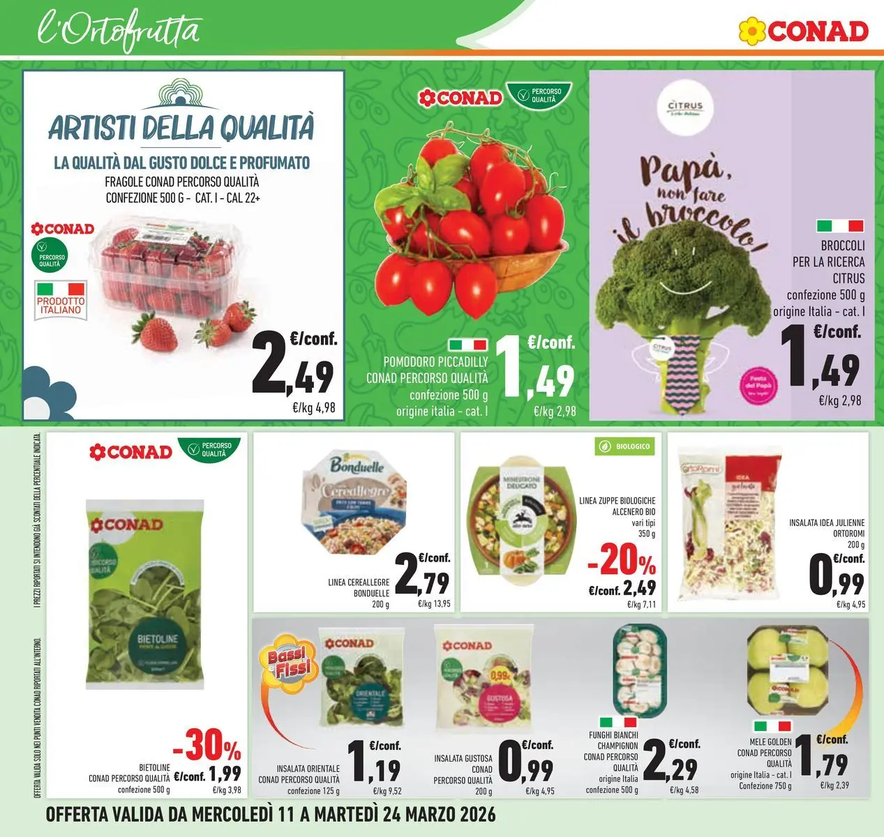 Volantino Conad dal 11/03/2026 > Anteprima | Pagina: 10 | Prodotti: Mele, Insalata, Funghi, Broccoli