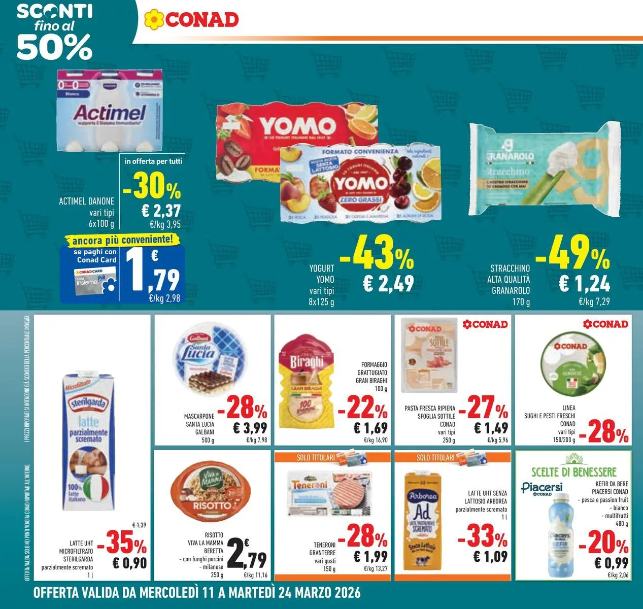 Volantino Conad dal 11/03/2026 > Anteprima | Pagina: 20 | Prodotti: Yogurt, Latte, Formaggio, Funghi