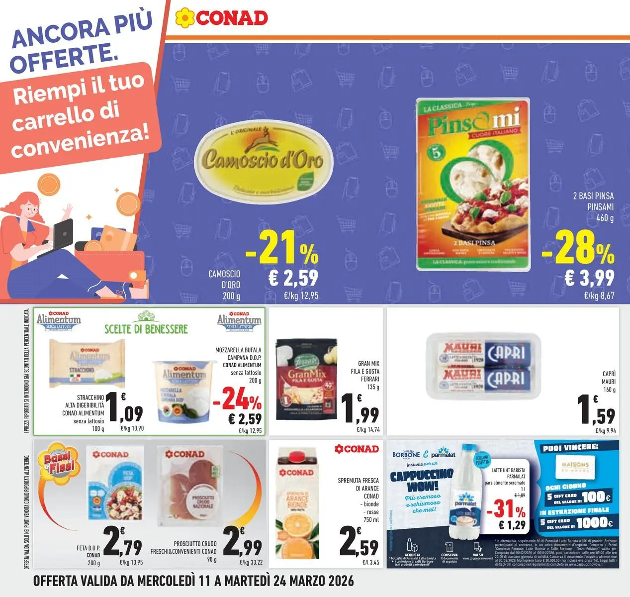 Volantino Conad dal 11/03/2026 > Anteprima | Pagina: 28 | Prodotti: Arance, Latte, Stracchino, Bottiglia