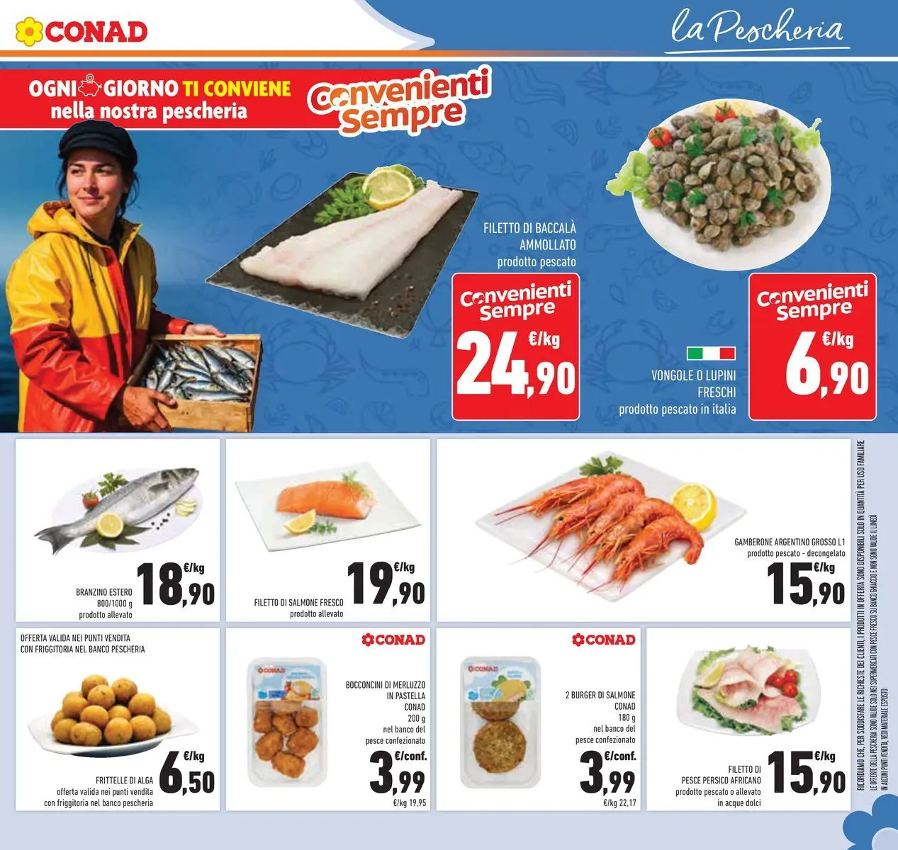 Volantino Conad dal 11/03/2026 > Anteprima | Pagina: 15 | Prodotti: Pesce, Vongole, Salmone fresco, Branzino