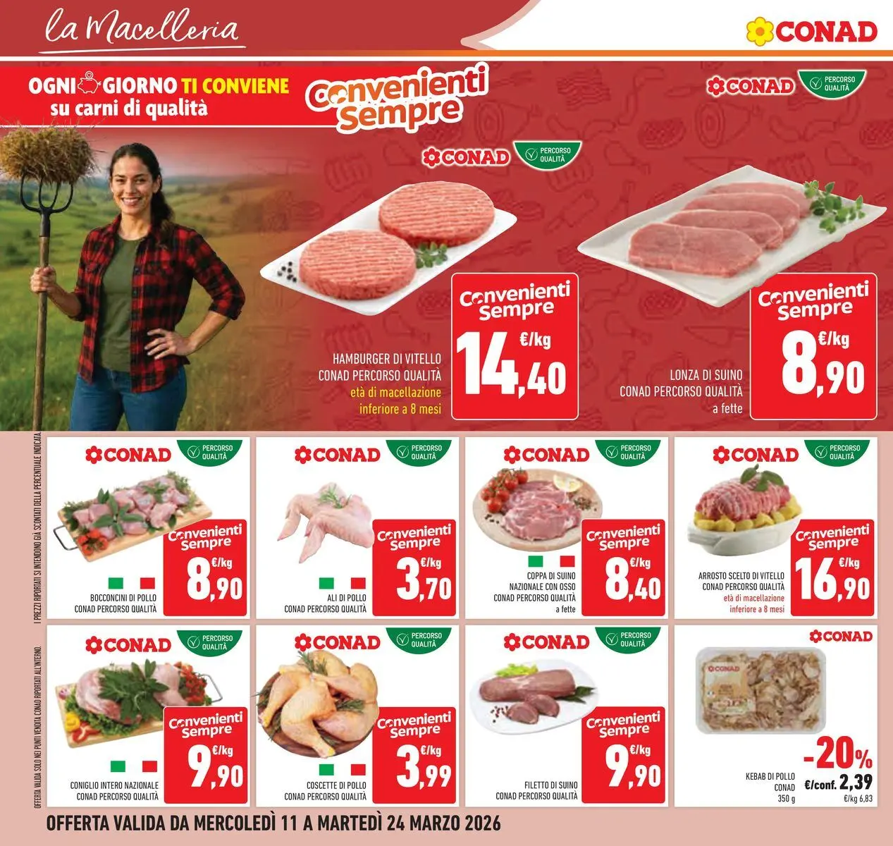 Volantino Conad dal 11/03/2026 > Anteprima | Pagina: 16 | Prodotti: Pollo, Suino, Vitello, Hamburger