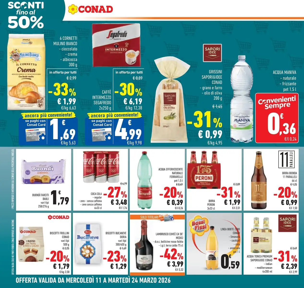 Volantino Conad dal 11/03/2026 > Anteprima | Pagina: 24 | Prodotti: Caffè, Bibite, Farro, Terra