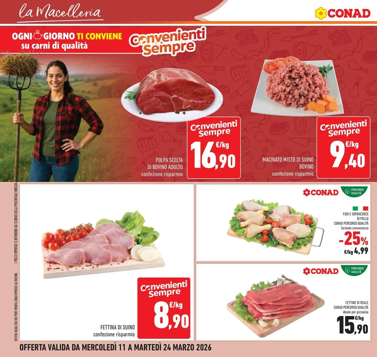 Volantino Conad dal 11/03/2026 > Anteprima | Pagina: 16 | Prodotti: Bovino, Pollo, Suino, Macinato