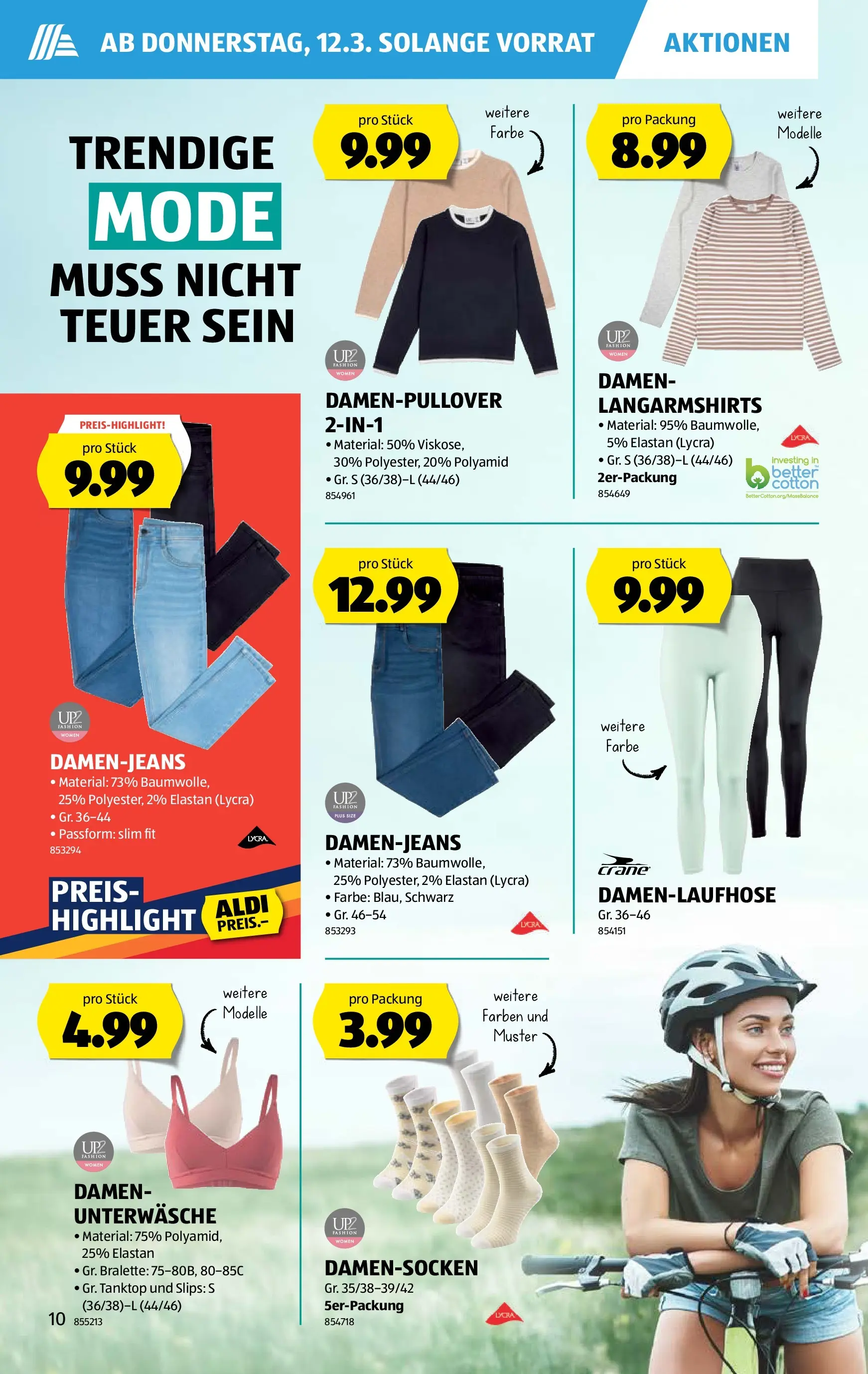 Aldi Aktionen (11.03.2026 - 18.03.2026) - Prospekt | Seite: 10 | Produkte: Bralette, Tanktop, Unterwäsche