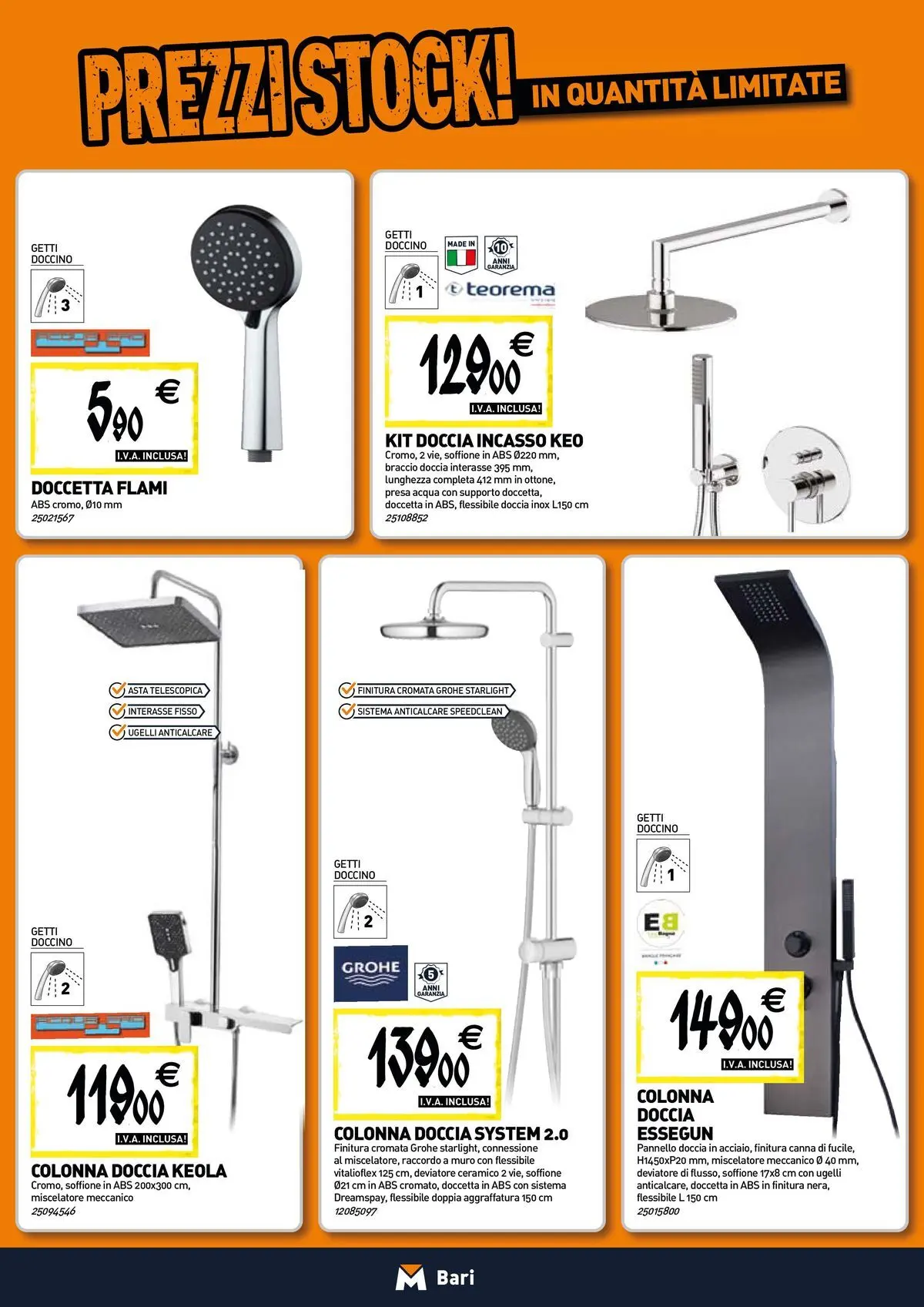 Nuovo Tecnomat catalogo Bari dal 12/03/2026 > offerte anteprima 🛍️ | Pagina: 3 | Prodotti: Anticalcare, Acqua, Presa, Doccia