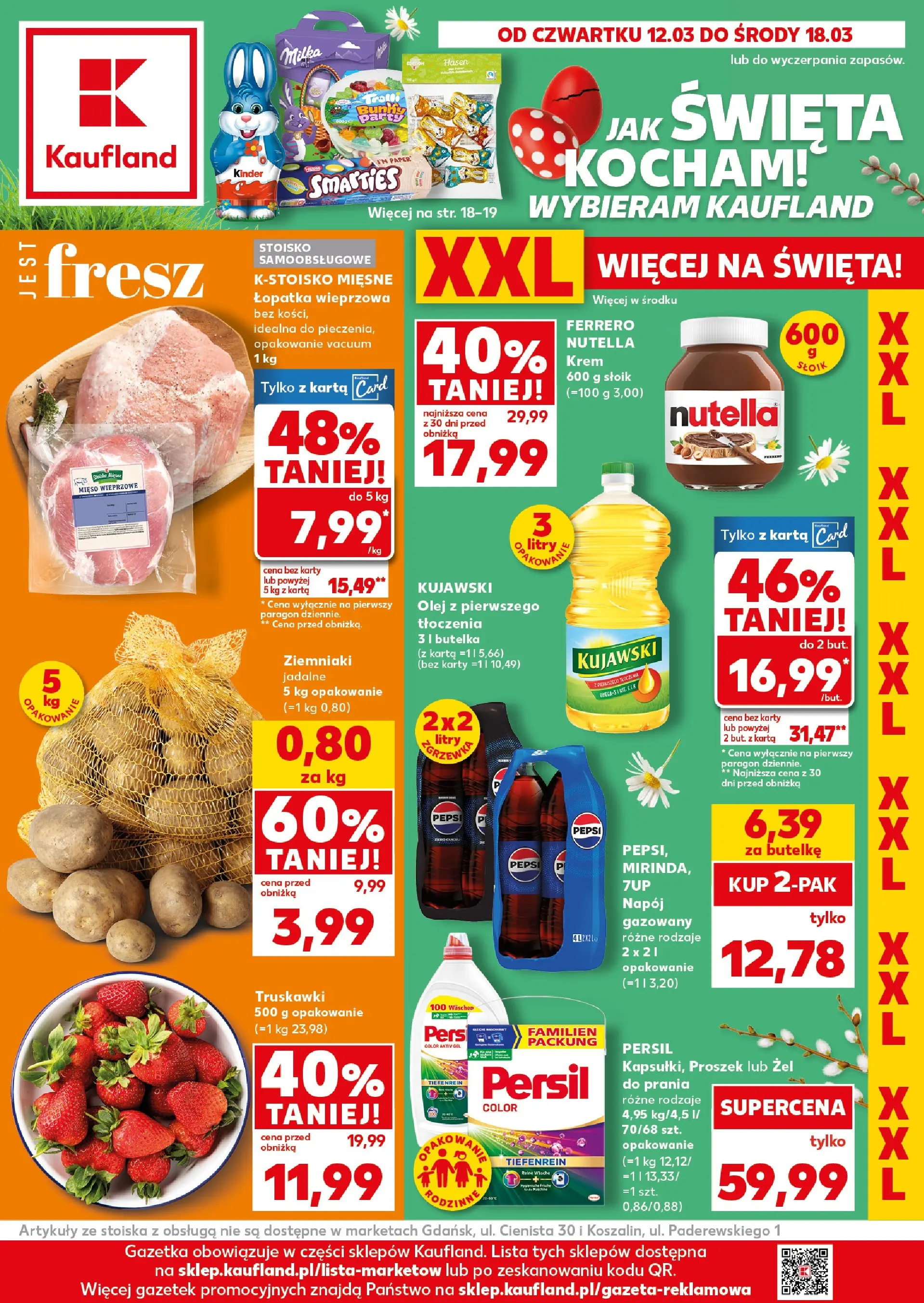 Kaufland gazetka od 12.03.2026 - od jutra PDF | Strona: 1 | Produkty: Mięso, Persil, Milka, Truskawki