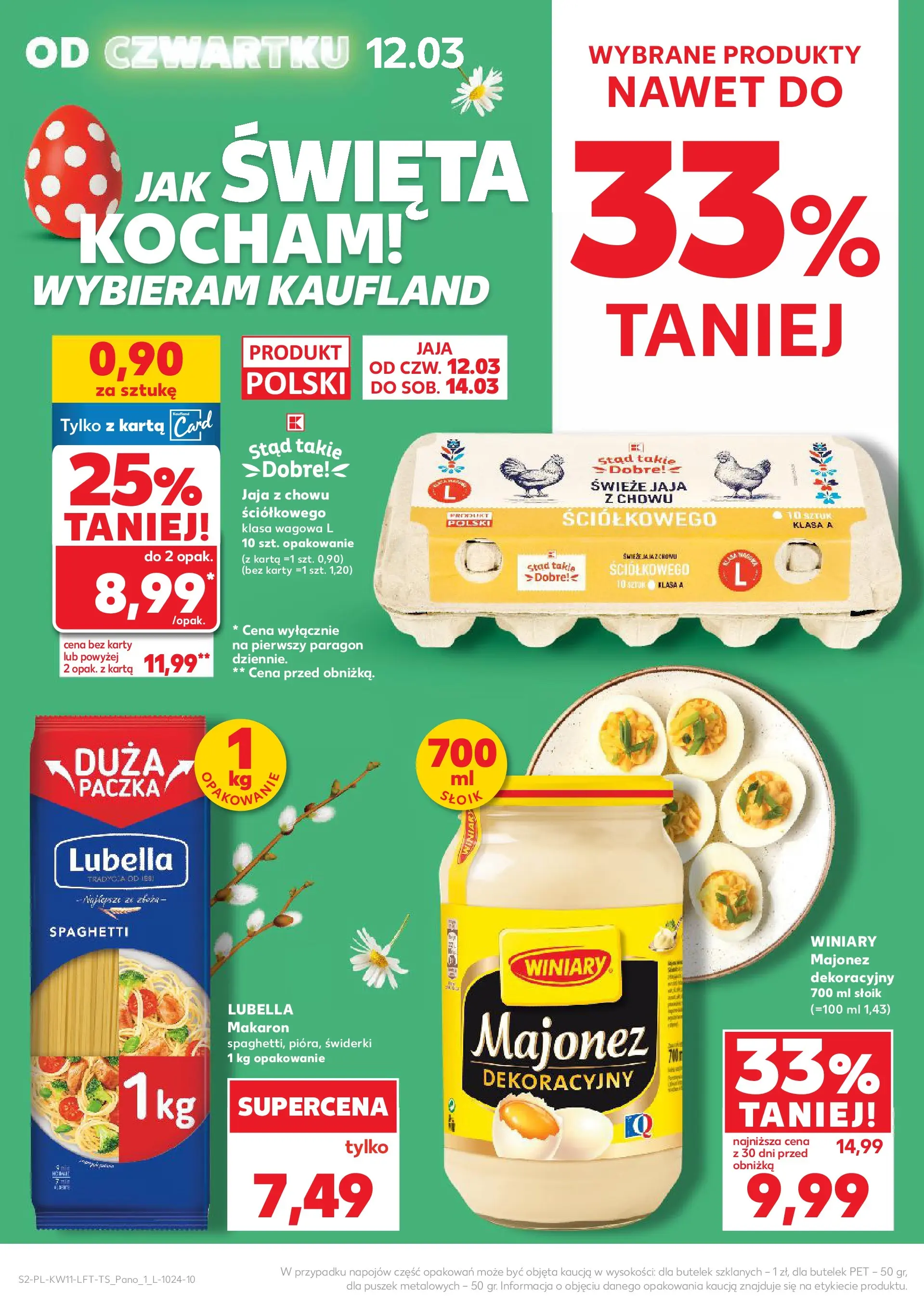 Kaufland gazetka od 12.03.2026 - od jutra PDF | Strona: 2 | Produkty: Karta, Makaron, Majonez, Jaja