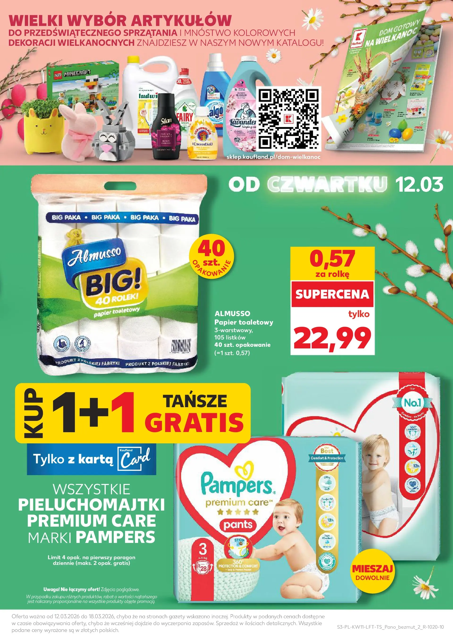 Kaufland gazetka od 12.03.2026 - od jutra PDF | Strona: 3 | Produkty: Karta, Papier toaletowy, Pampers, Pieluchomajtki