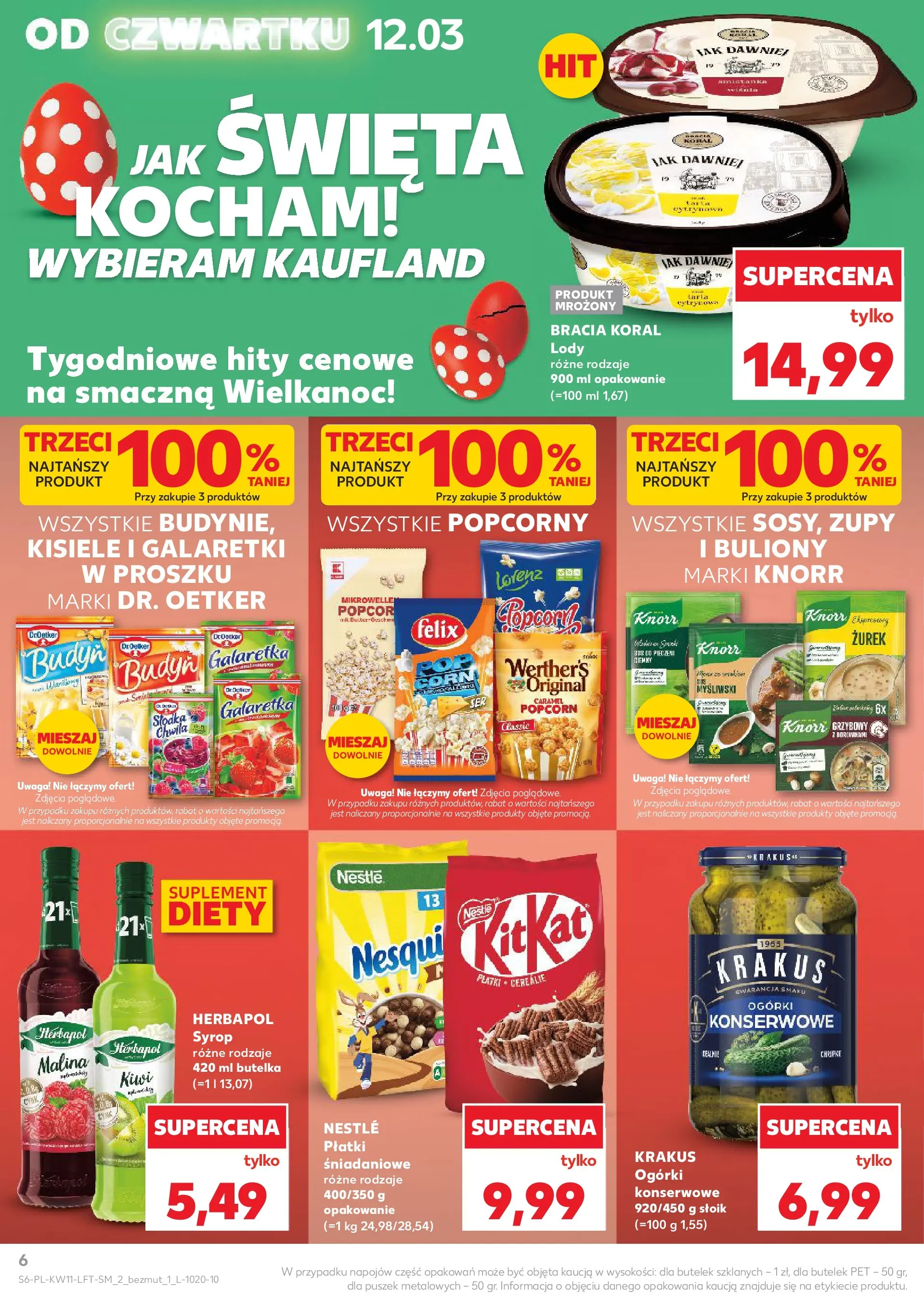 Kaufland gazetka od 12.03.2026 - od jutra PDF | Strona: 6 | Produkty: Malina, Galaretka, Zurek, Lody