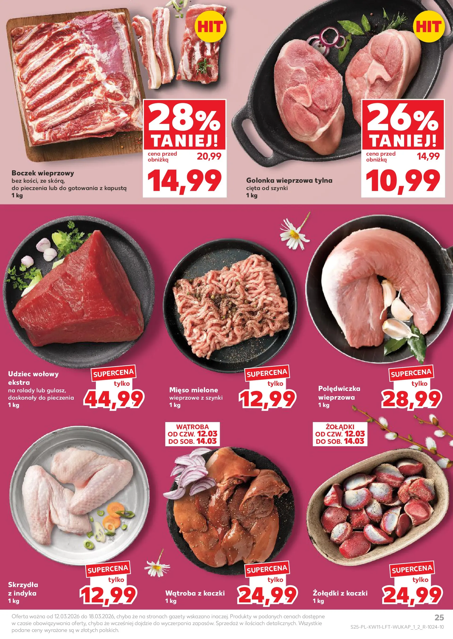 Kaufland gazetka od 12.03.2026 - od jutra PDF | Strona: 25 | Produkty: Kapusta, Mięso, Boczek wieprzowy, Boczek