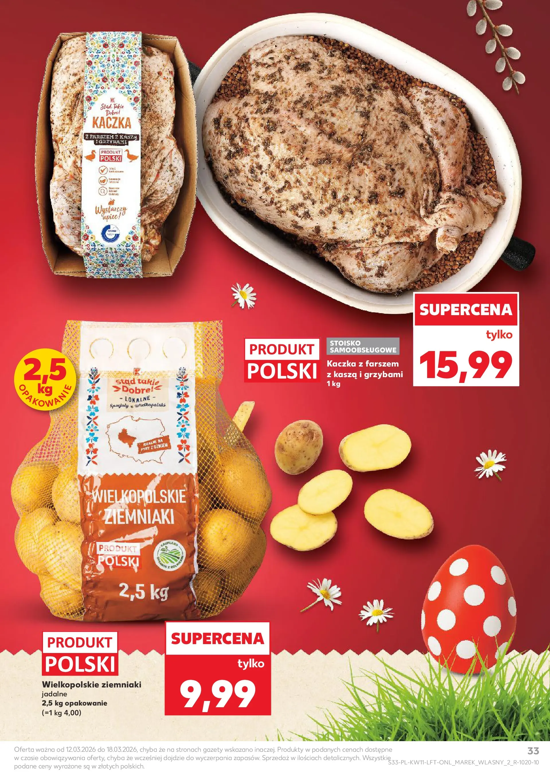 Kaufland gazetka od 12.03.2026 - od jutra PDF | Strona: 33 | Produkty: Kasza, Kaczka, Ziemniaki