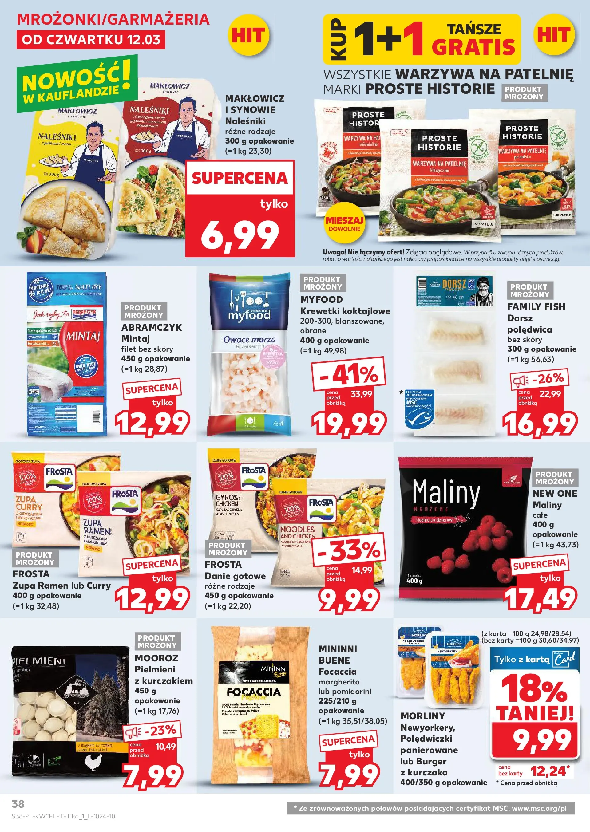 Kaufland gazetka od 12.03.2026 - od jutra PDF | Strona: 38 | Produkty: Mintaj, Zupa, Naleśniki, Owoce morza