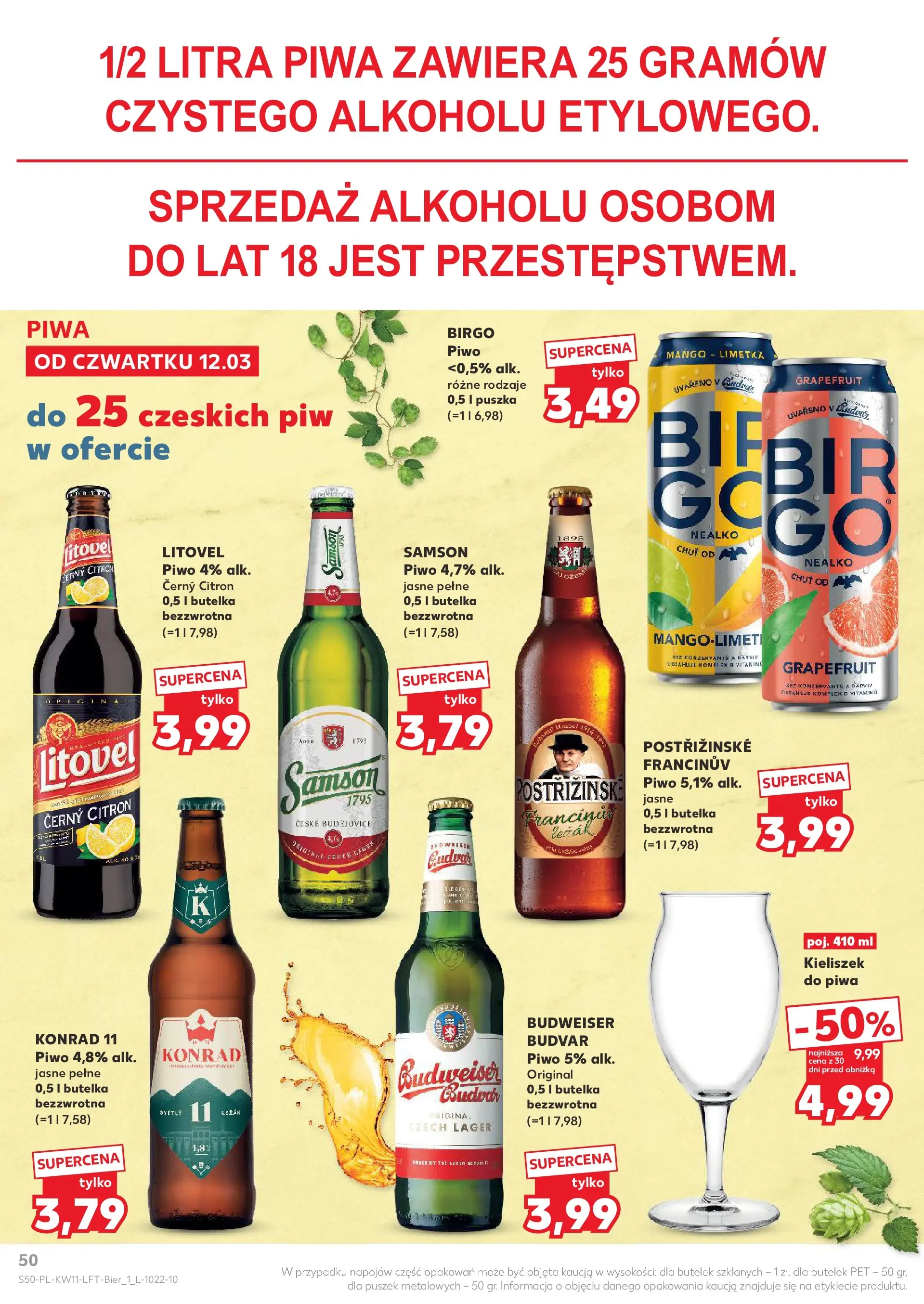 Kaufland gazetka od 12.03.2026 - od jutra PDF | Strona: 50 | Produkty: Mango, Leżak, Piwo