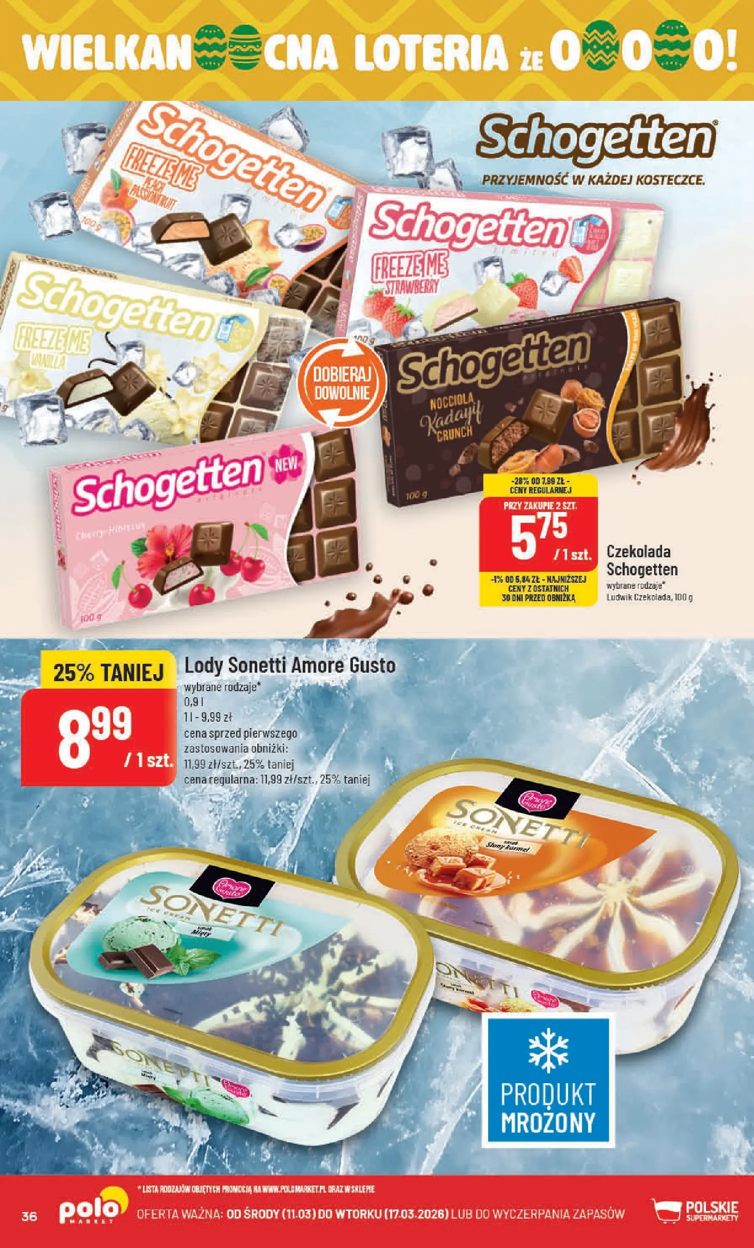 Nowa POLOmarket gazetka od jutra 11.03.2026 (PDF) | Strona: 36 | Produkty: Czekolada, Lody