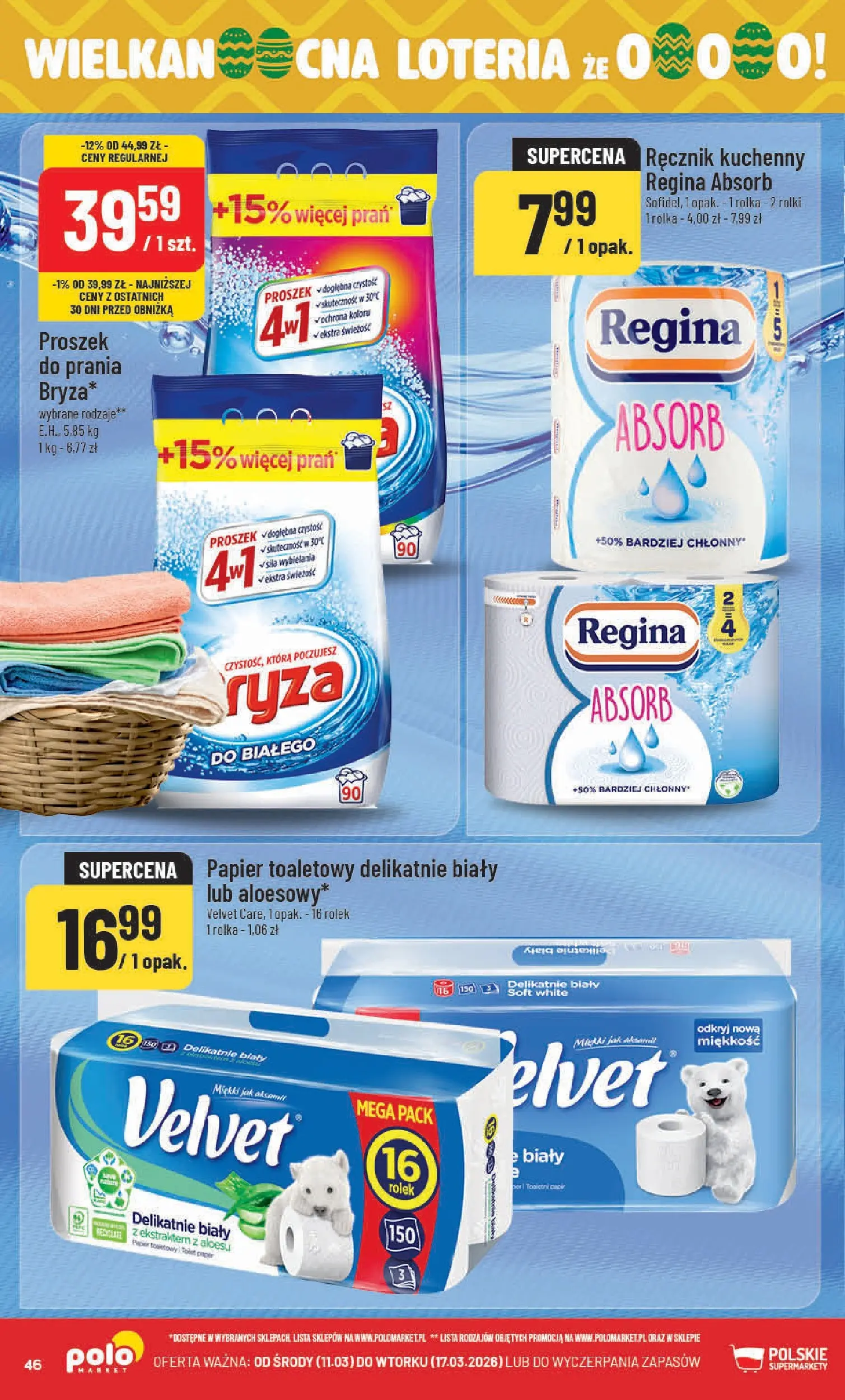 Nowa POLOmarket gazetka od jutra 11.03.2026 (PDF) | Strona: 46 | Produkty: Papier toaletowy, Rolki