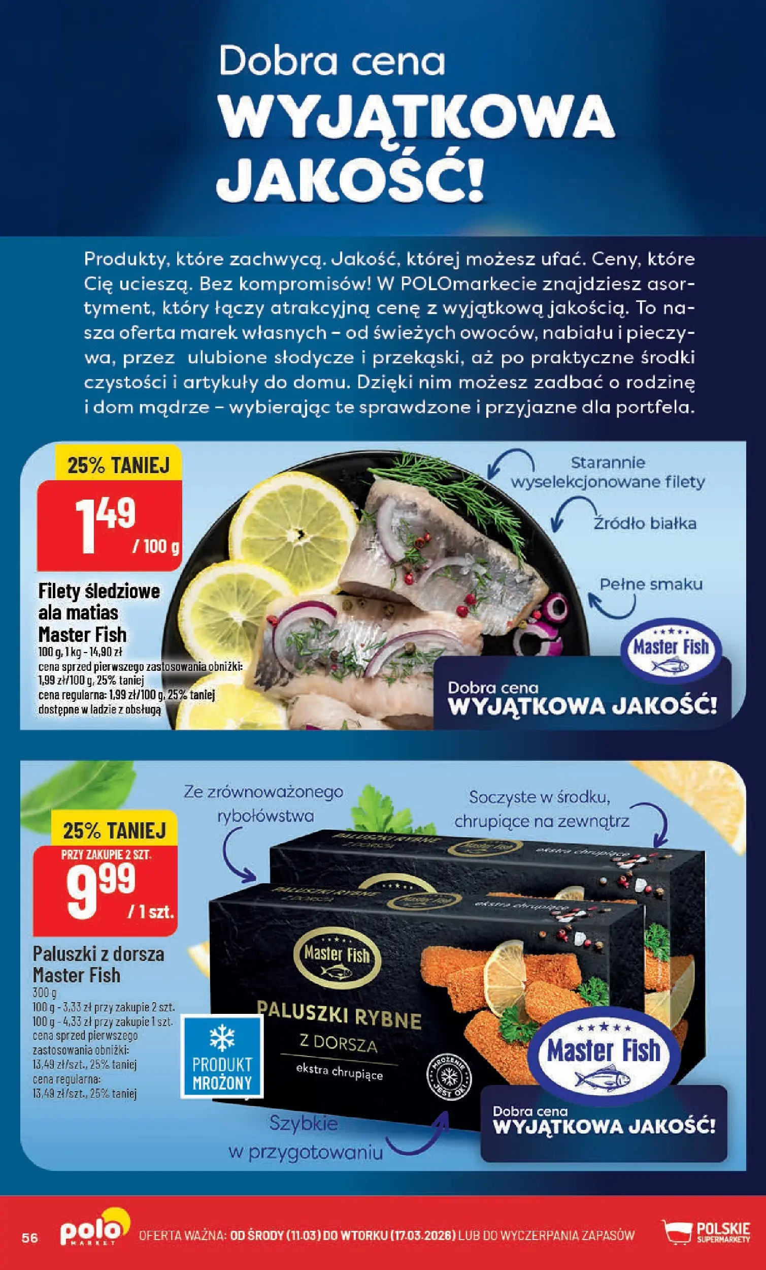Nowa POLOmarket gazetka od jutra 11.03.2026 (PDF) | Strona: 56 | Produkty: Słodycze, Paluszki rybne, Paluszki