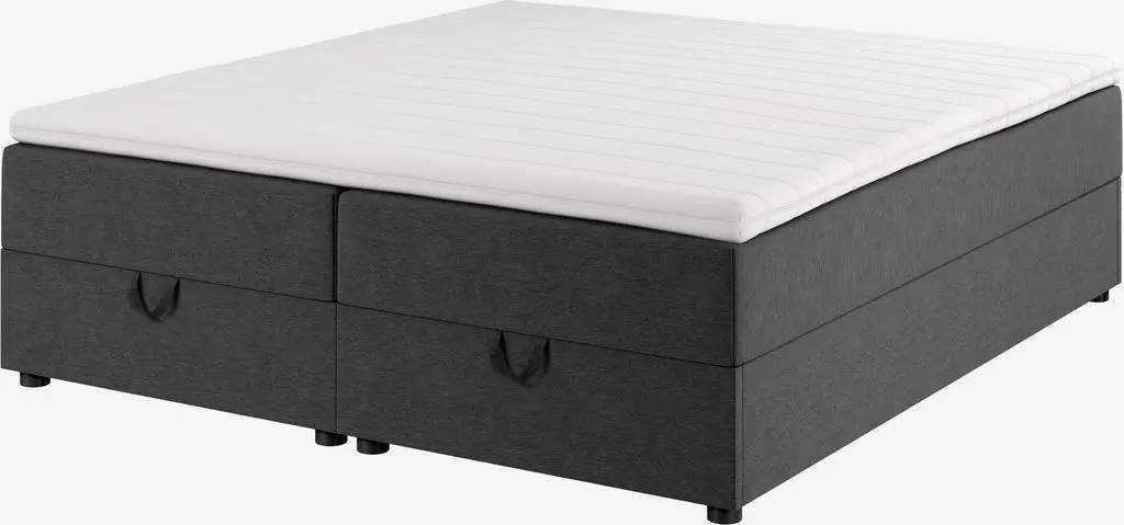 JYSK Континентално легло 160x200 см HOLDA STORAGE сиво твърд