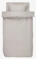 JYSK Спално бельо с чаршаф ELLIE 140x200 светлосиво с бродерия