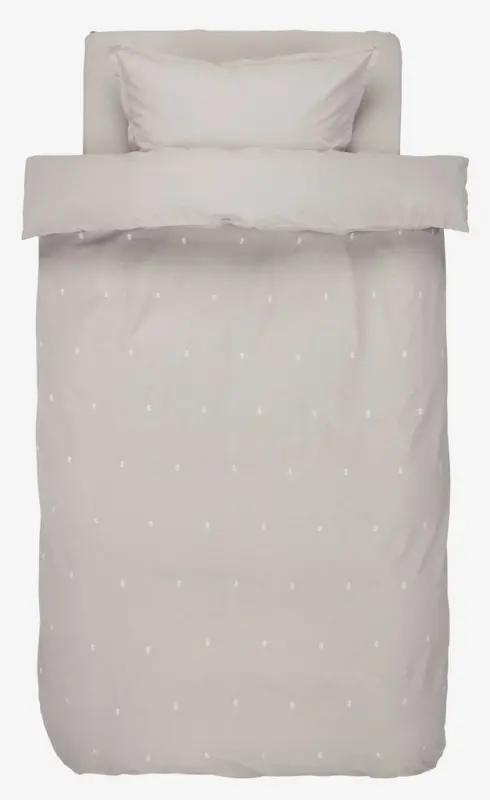 JYSK Спално бельо с чаршаф ELLIE 140x200 светлосиво с бродерия