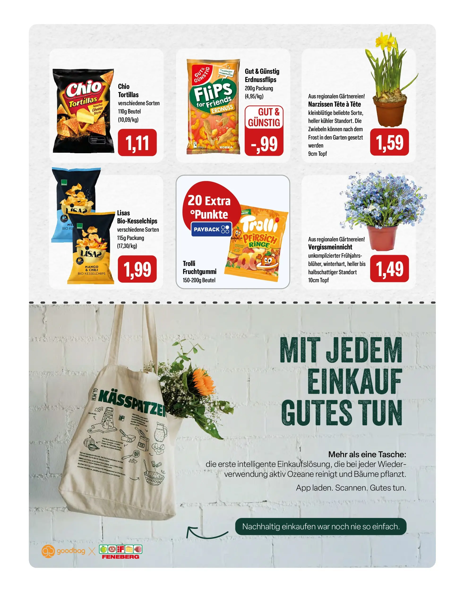 Feneberg Aktuelle Angebote (ab 18.03.2026) zum Blättern | Seite: 14 | Produkte: Tasche, Zwiebeln, Mango, Chili