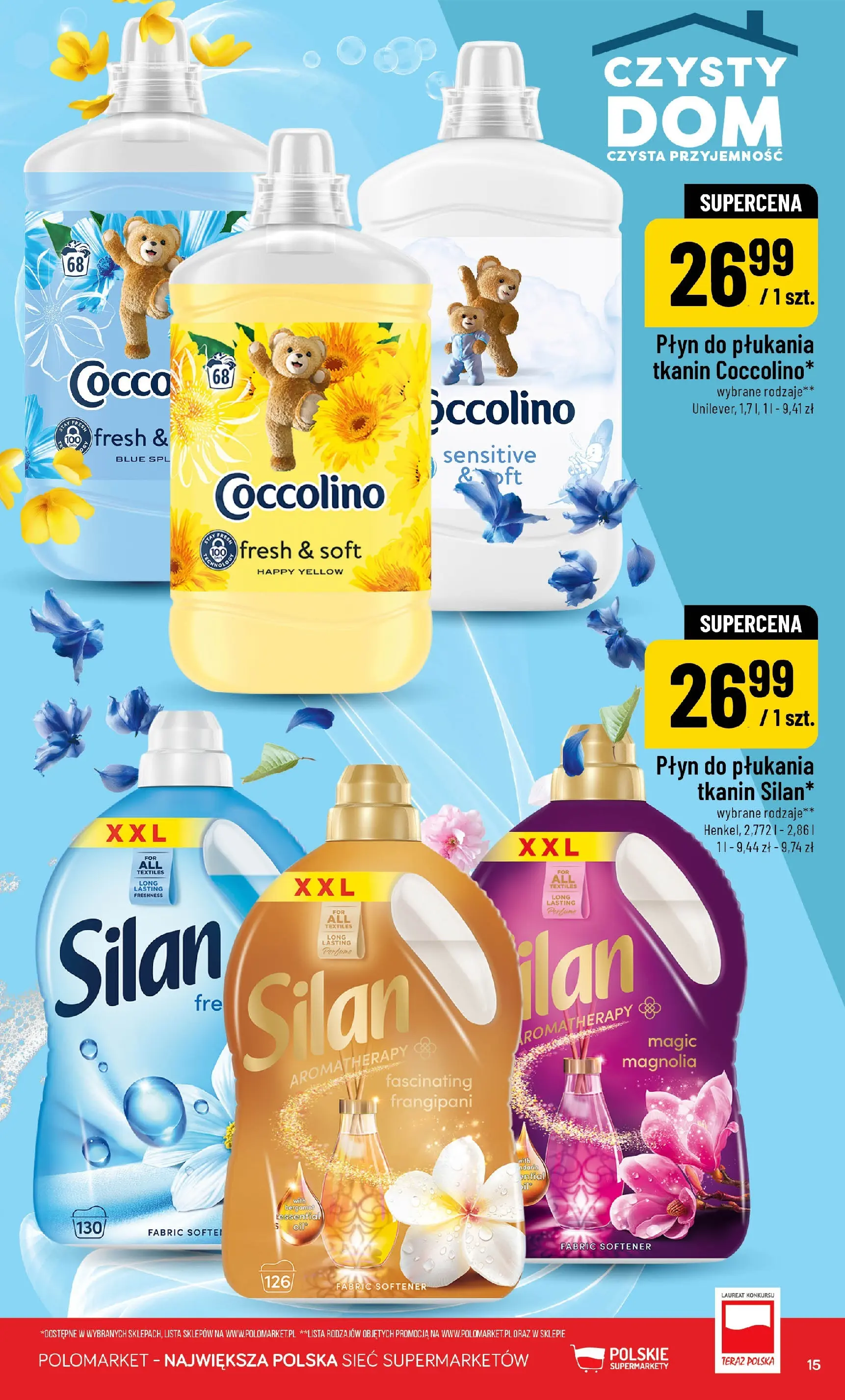 Nowa POLOmarket gazetka od jutra 11.03.2026 (PDF) | Strona: 15 | Produkty: Coccolino, Płyn do płukania tkanin