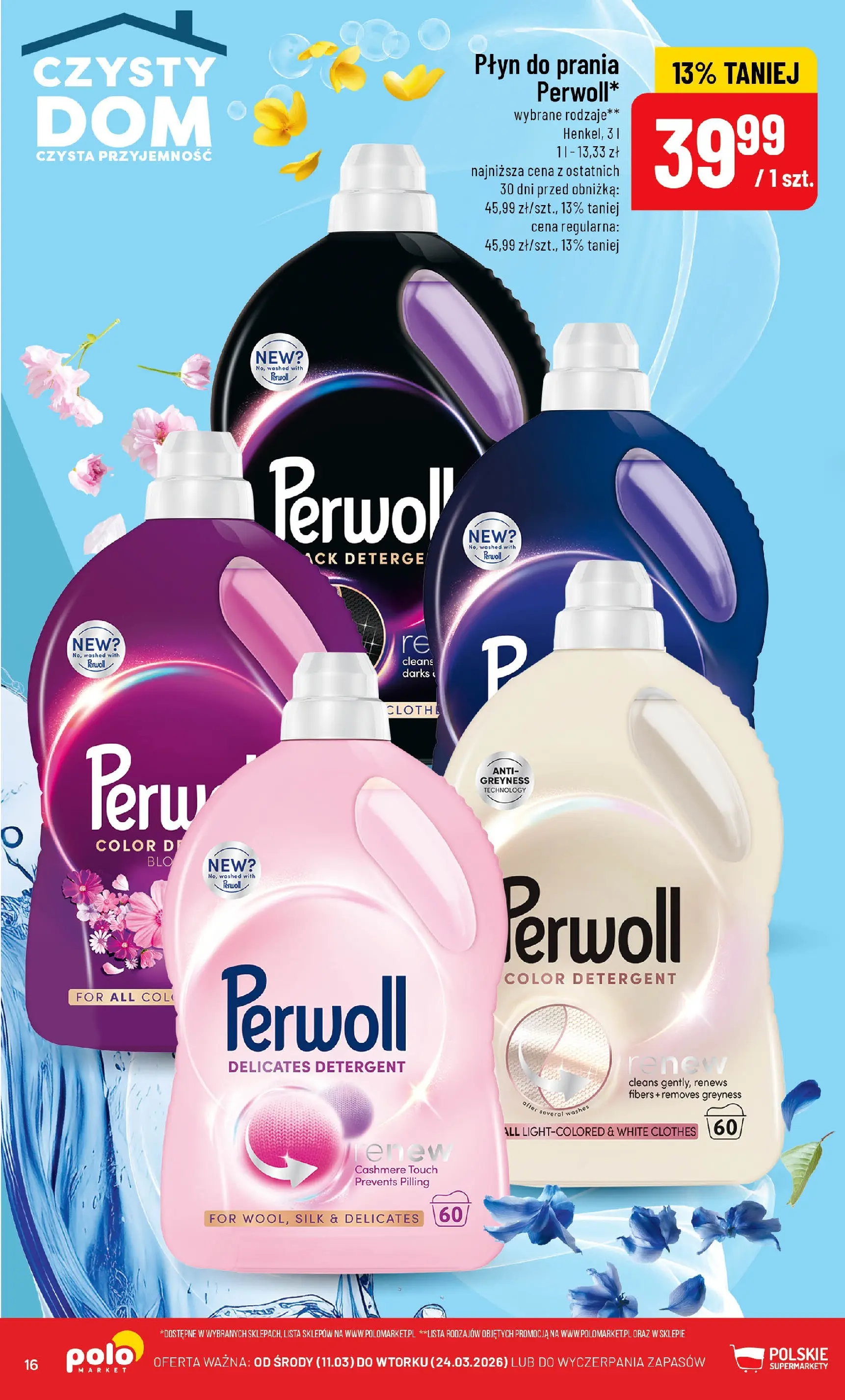Nowa POLOmarket gazetka od jutra 11.03.2026 (PDF) | Strona: 16 | Produkty: Detergent