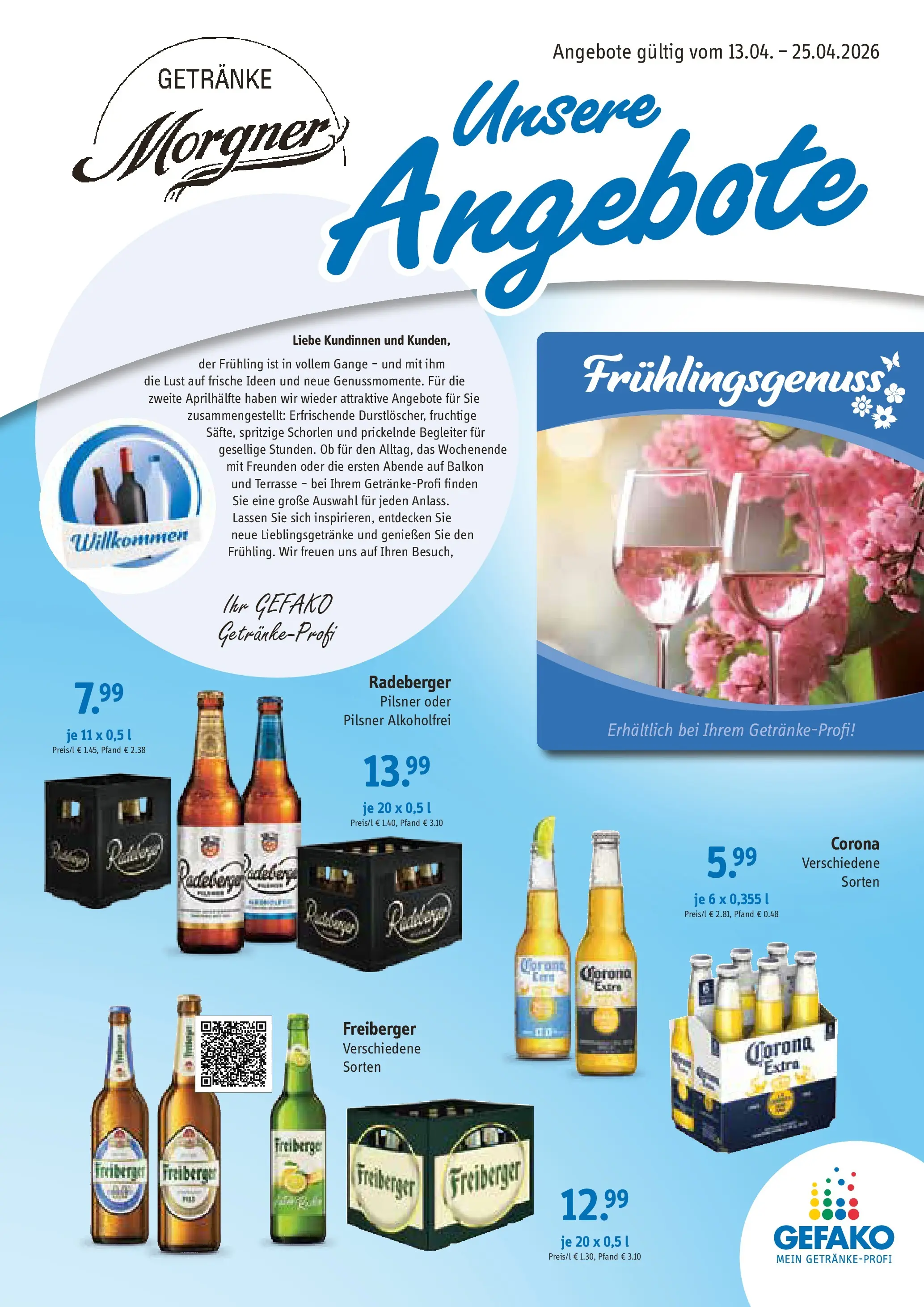 Angebote - Getränke Morgner: Angebote (ab 12.04.2026) zum Blättern | Seite: 1 | Produkte: Radeberger pilsner