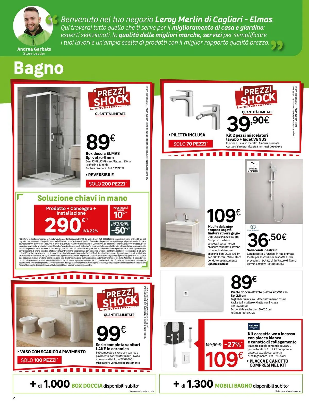 Nuovo Leroy Merlin - Nuova apertura Leroy Merlin a Cagliari! dal 18/03/2026 > offerte anteprima 🛍️ | Pagina: 2 | Prodotti: Mobile, Box doccia, Alluminio, Doccia